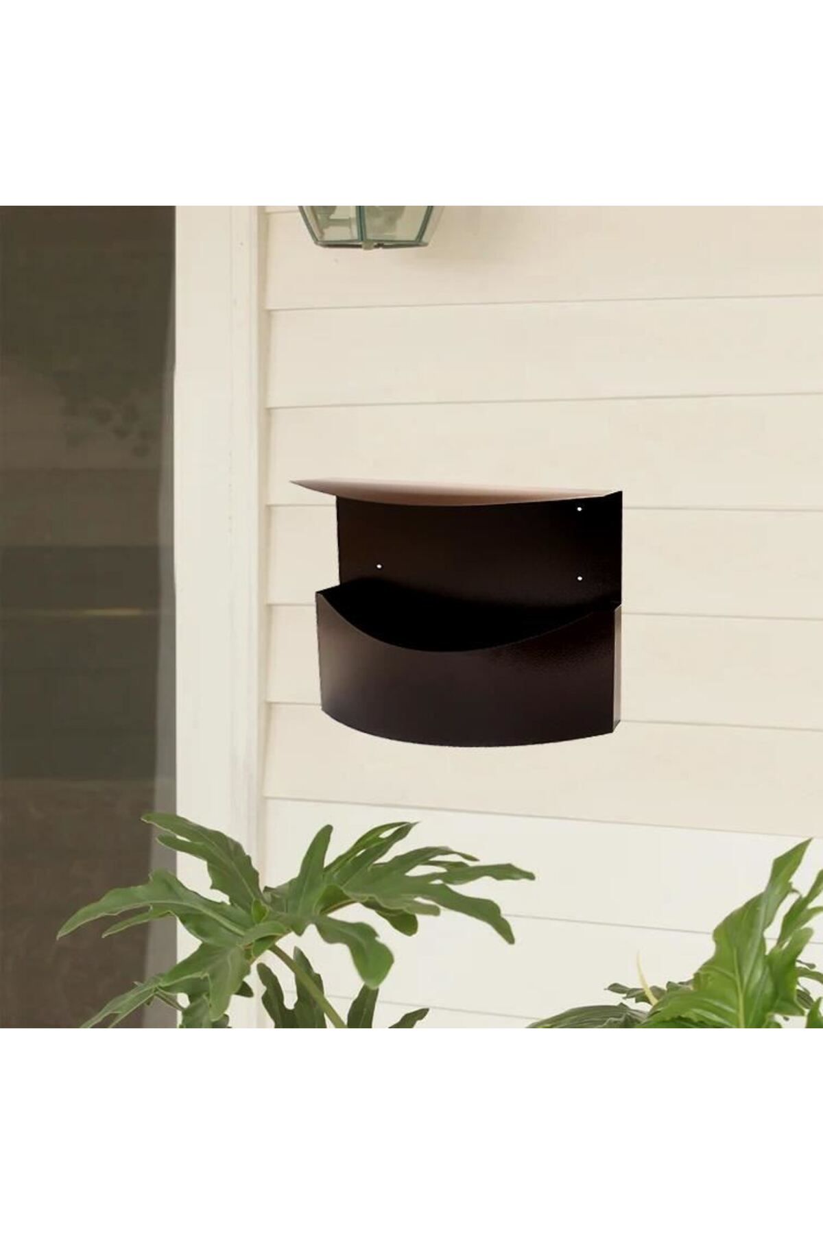 damech-Advertising basket/box, for newspapers, with roof, brown, C4 format, 34x11.5x33 cm, 3
