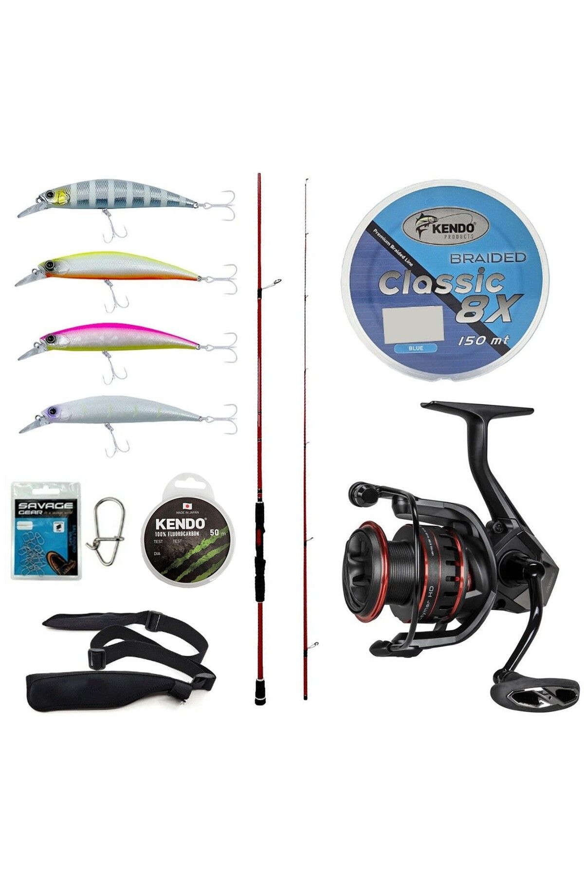 Okuma Yek Outdoor Okuma Profesyonel Spin Seti Okuma Red Spin 279 cm 10-40gr&Okuma Ceymar CHD-3000A 7+1BB