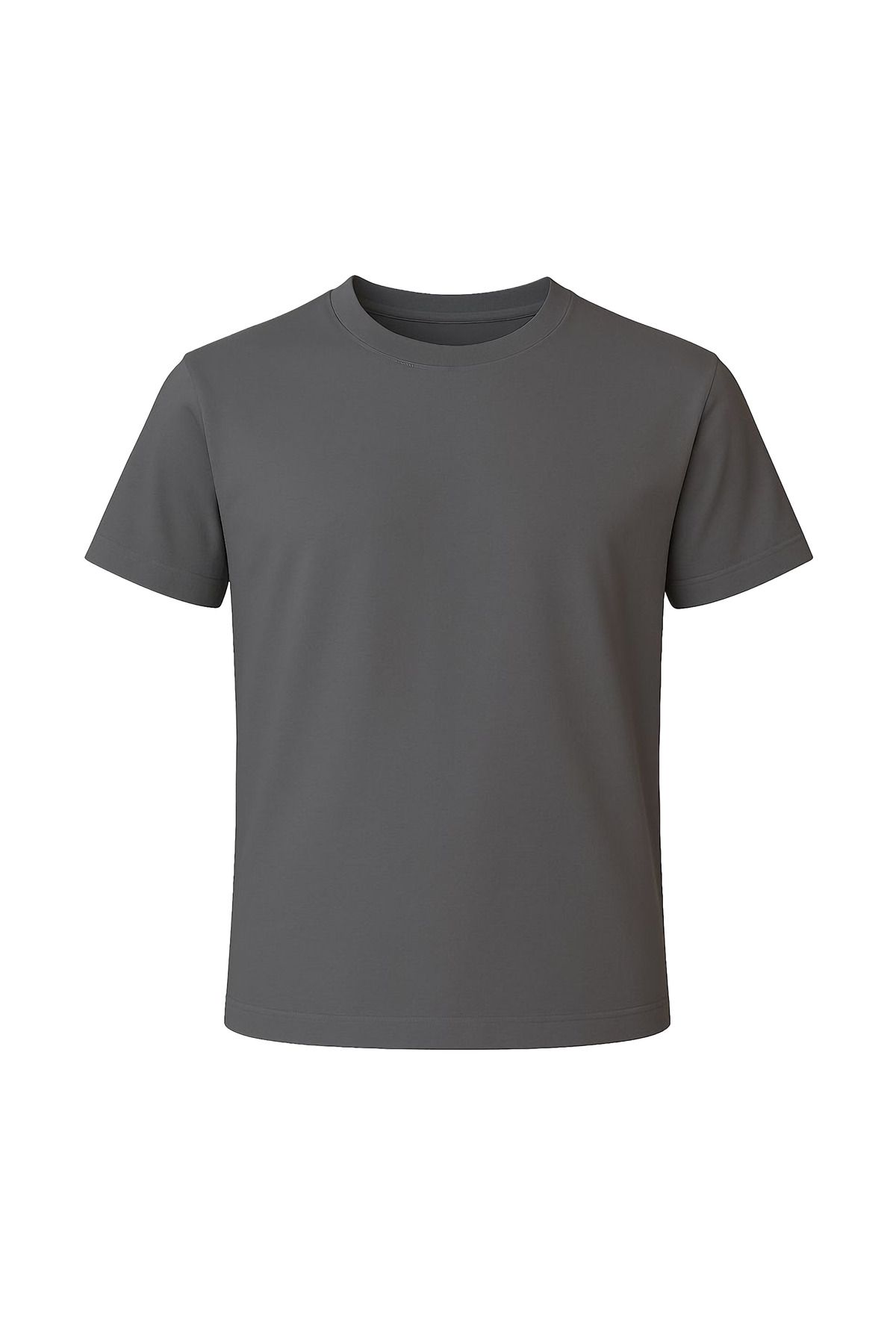 MİRİL Unisex %100 Pamuk Yumuşak Dokulu Basic Bisiklet Yaka Siyah Tişört