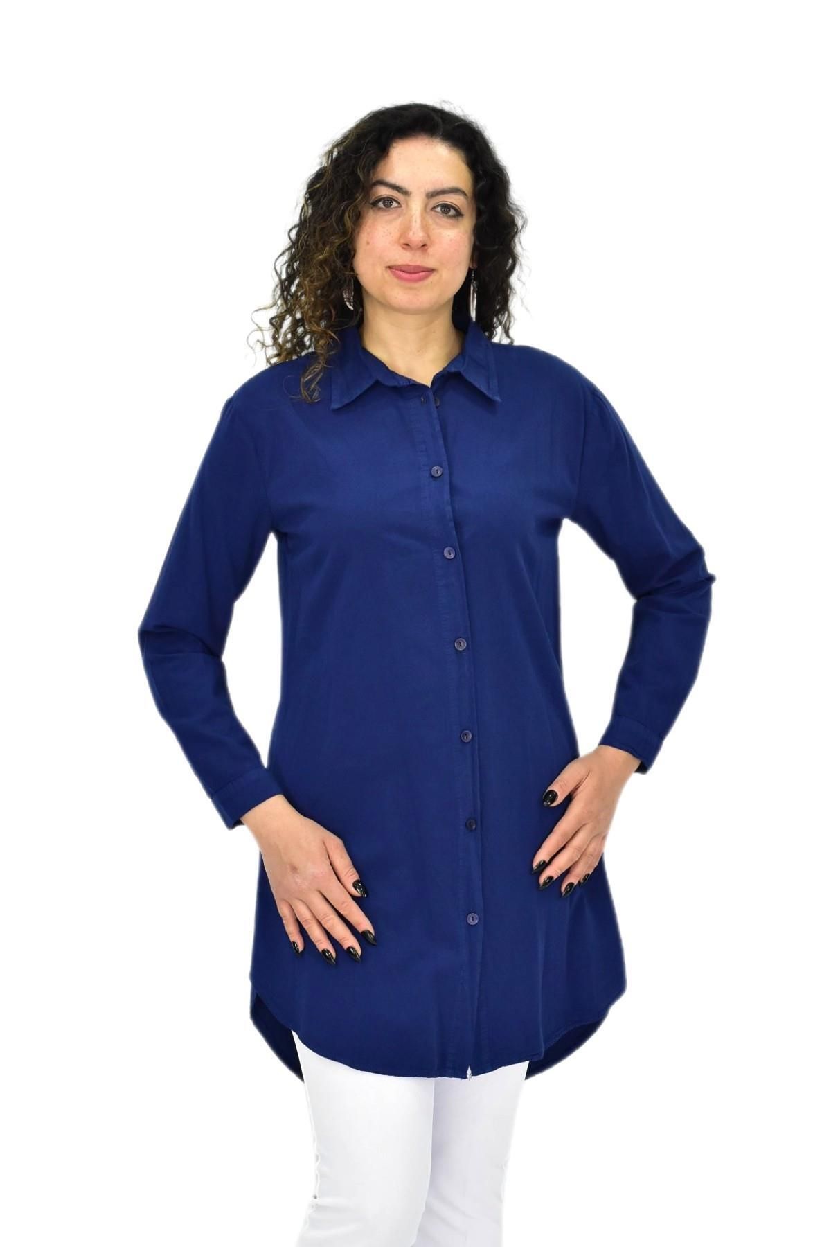 TELVİN Kadın Uzun Kol Gömlek BGL-ST04648