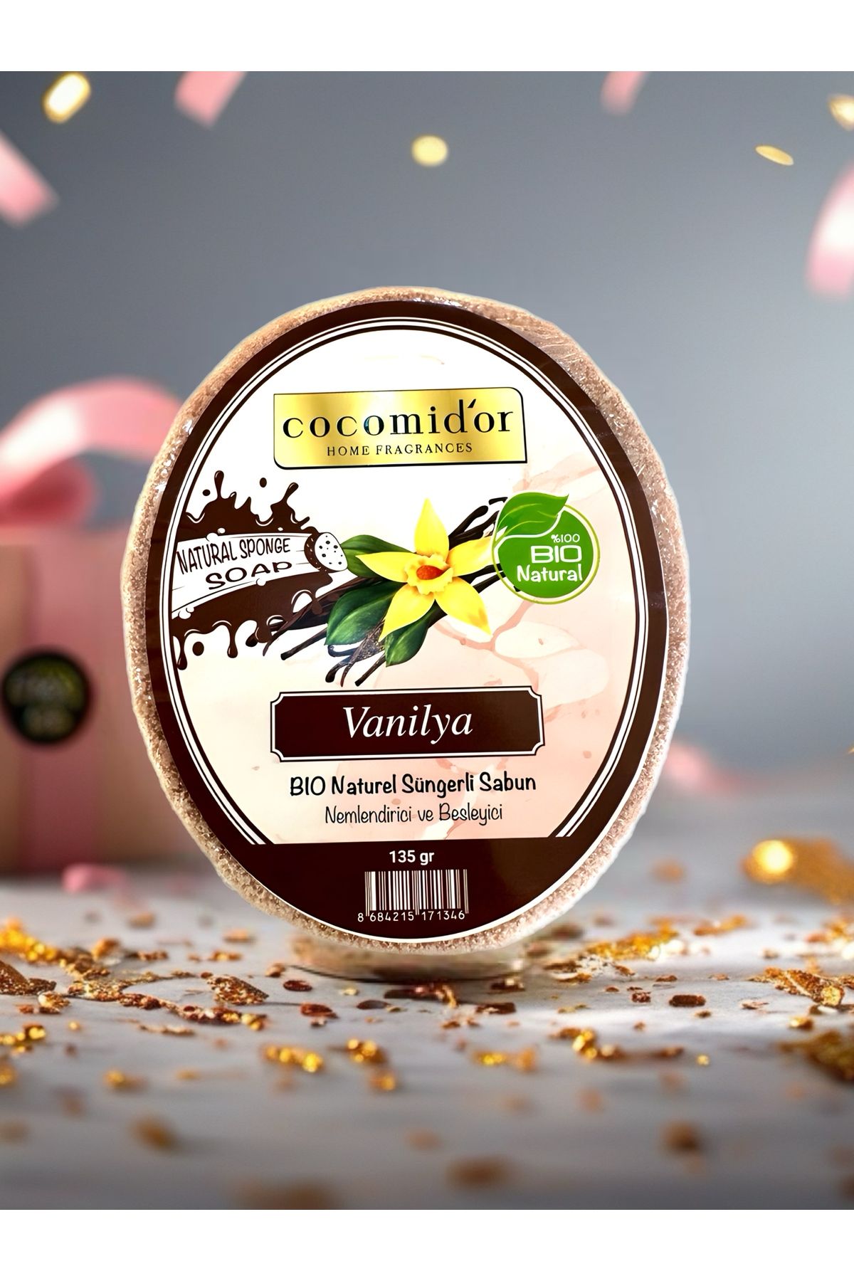 Cocomidor Bio Doğal Süngerli Sabun - Vanilya Aromalı (135 gr)
