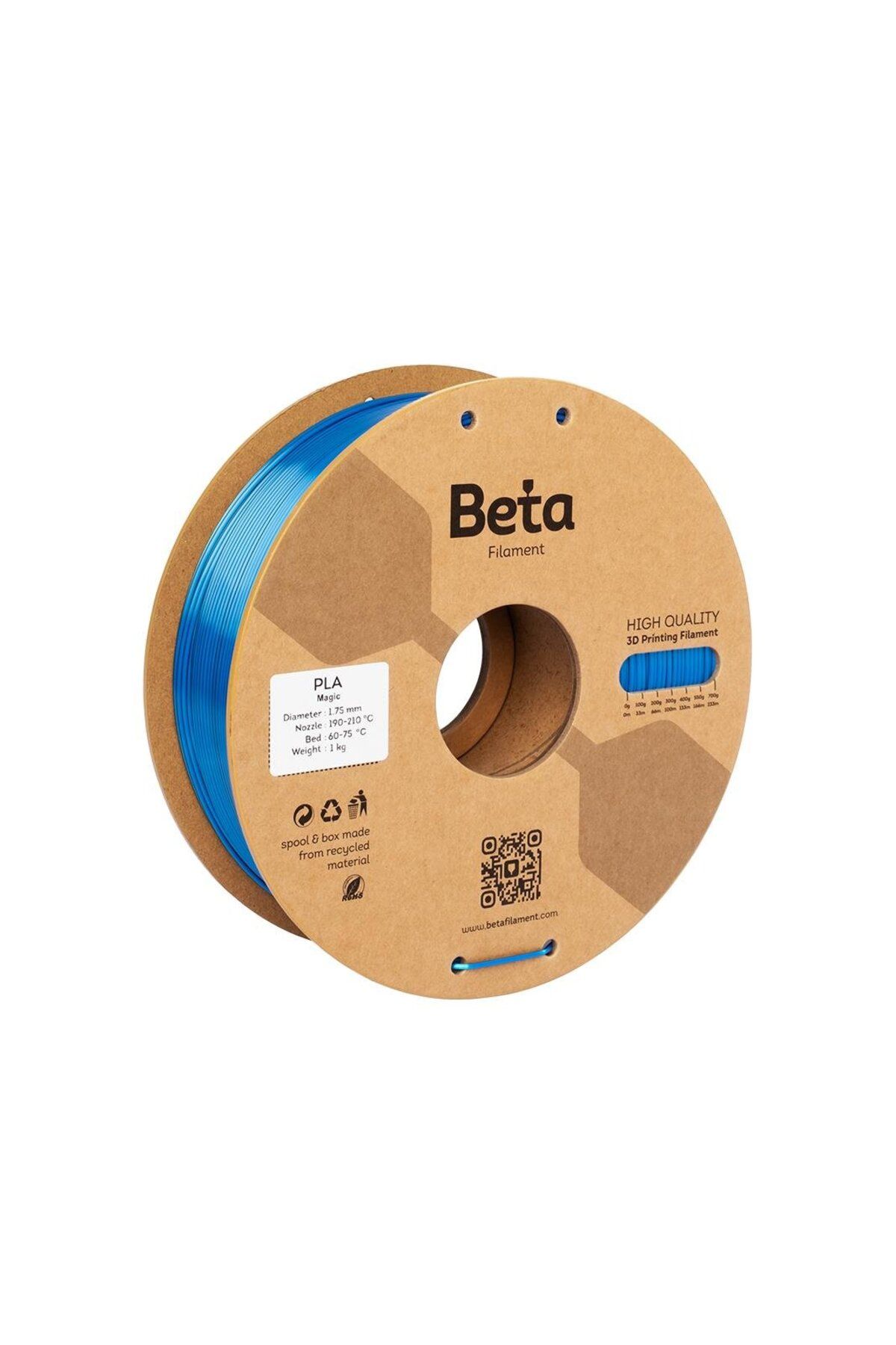 Beta Filament Beta PLA-Magic Silk Black-Blue