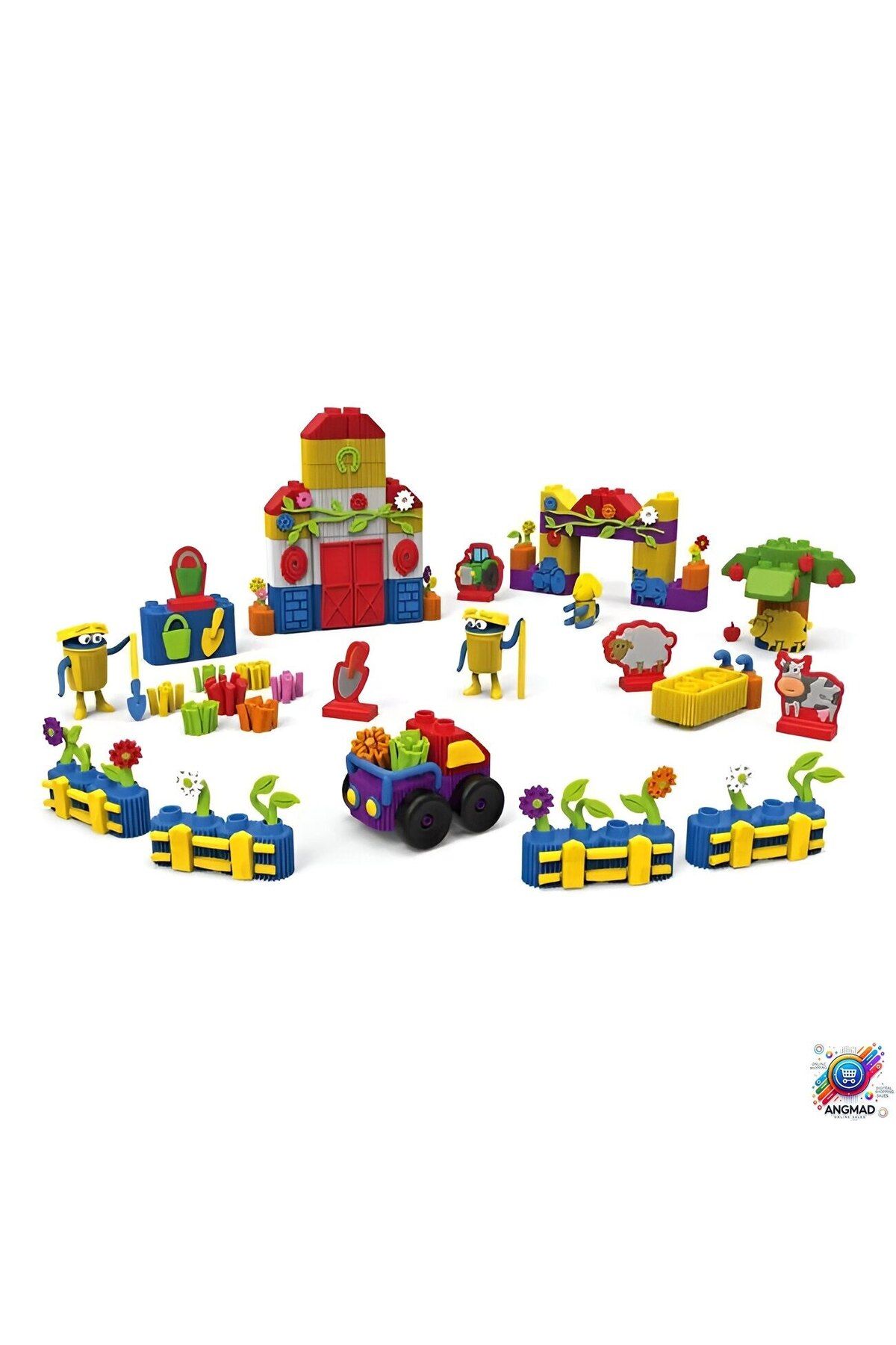 Playdoh Blocks-ANGMAD Creation Set with 83 pieces: 4 Play-Doh containers and educational bricks, for creating a far 4