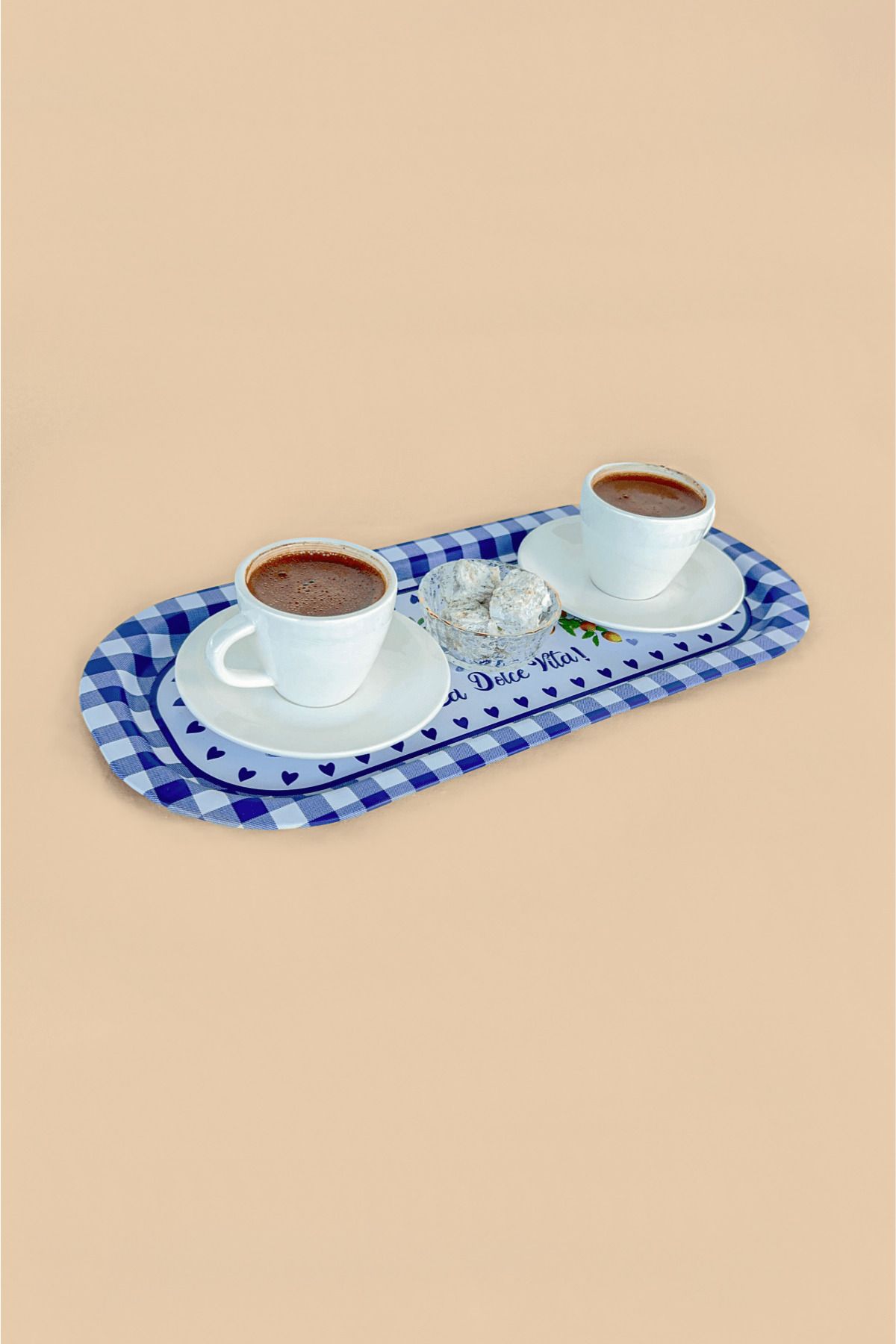 Sarkap Home 2'li Oval Sunumluk Dolce Vita Tepsi - Mavi