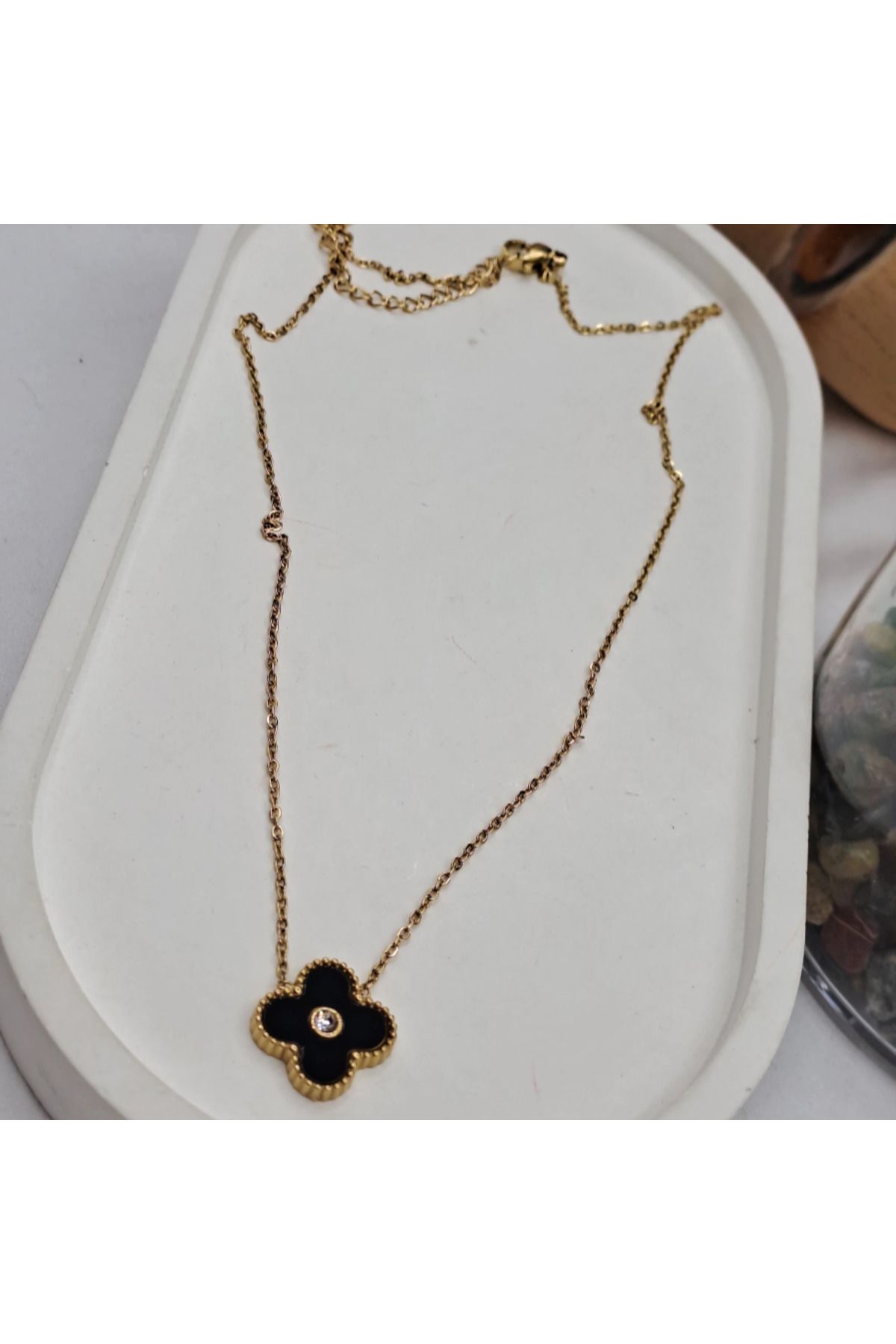 Daniela One Cleef Çelik Kolye 45 cm