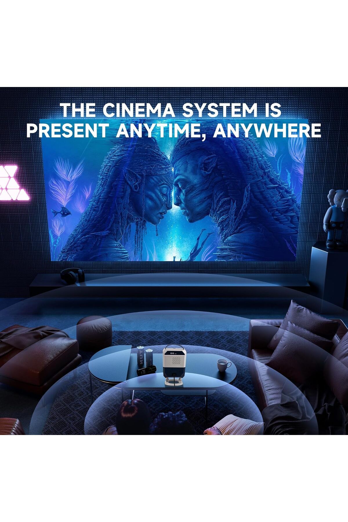 Generic-Q5 Portable Smart Home Theater 4K Projector, Wi-Fi 5G, Bluetooth, Android and iOS Screen Mirroring V 9