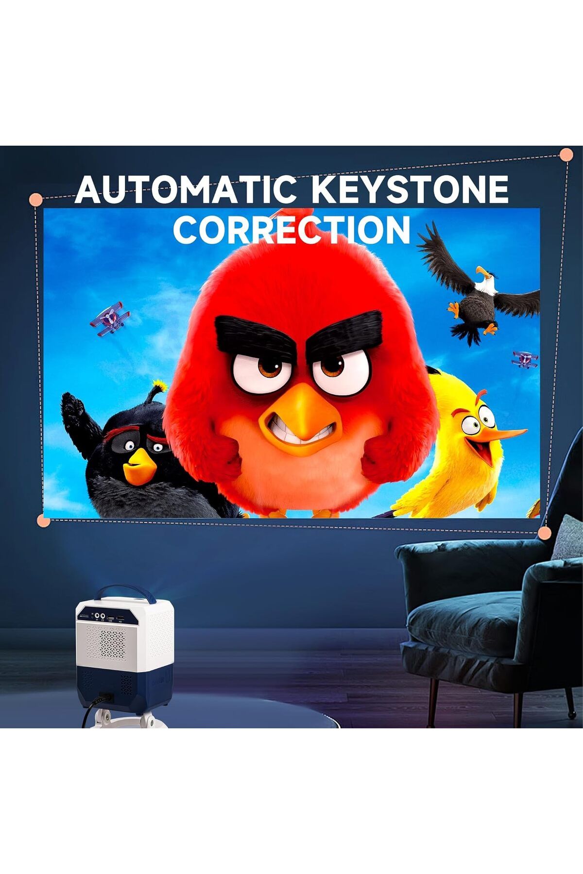 Generic-Q5 Portable Smart Home Theater 4K Projector, Wi-Fi 5G, Bluetooth, Android and iOS Screen Mirroring V 7