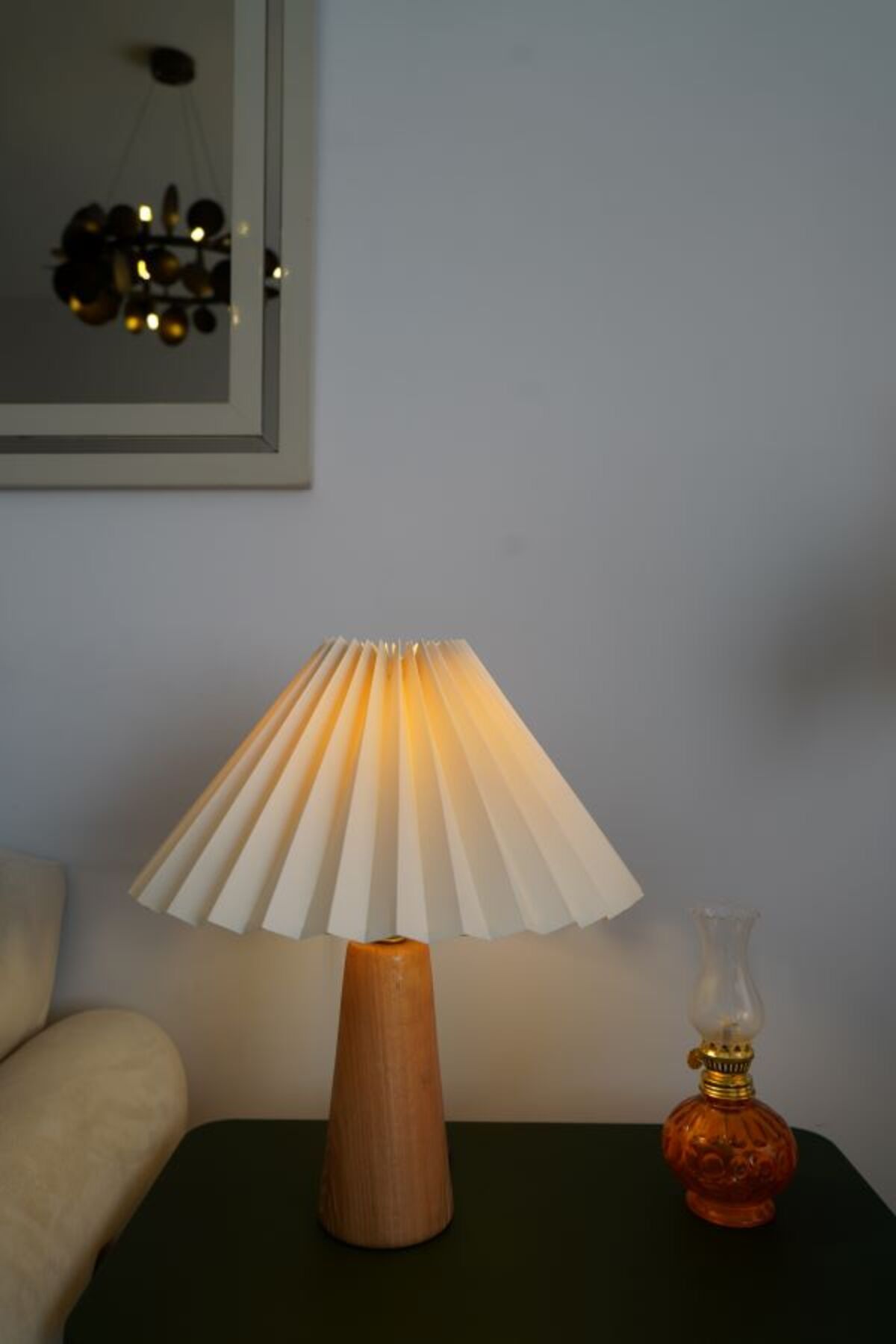 retro home design Doğal Ahşap Ayaklı Lüks Model Kumaş Umbrella Şapkalı Dekoratif Abajur Salon Yatak Odası