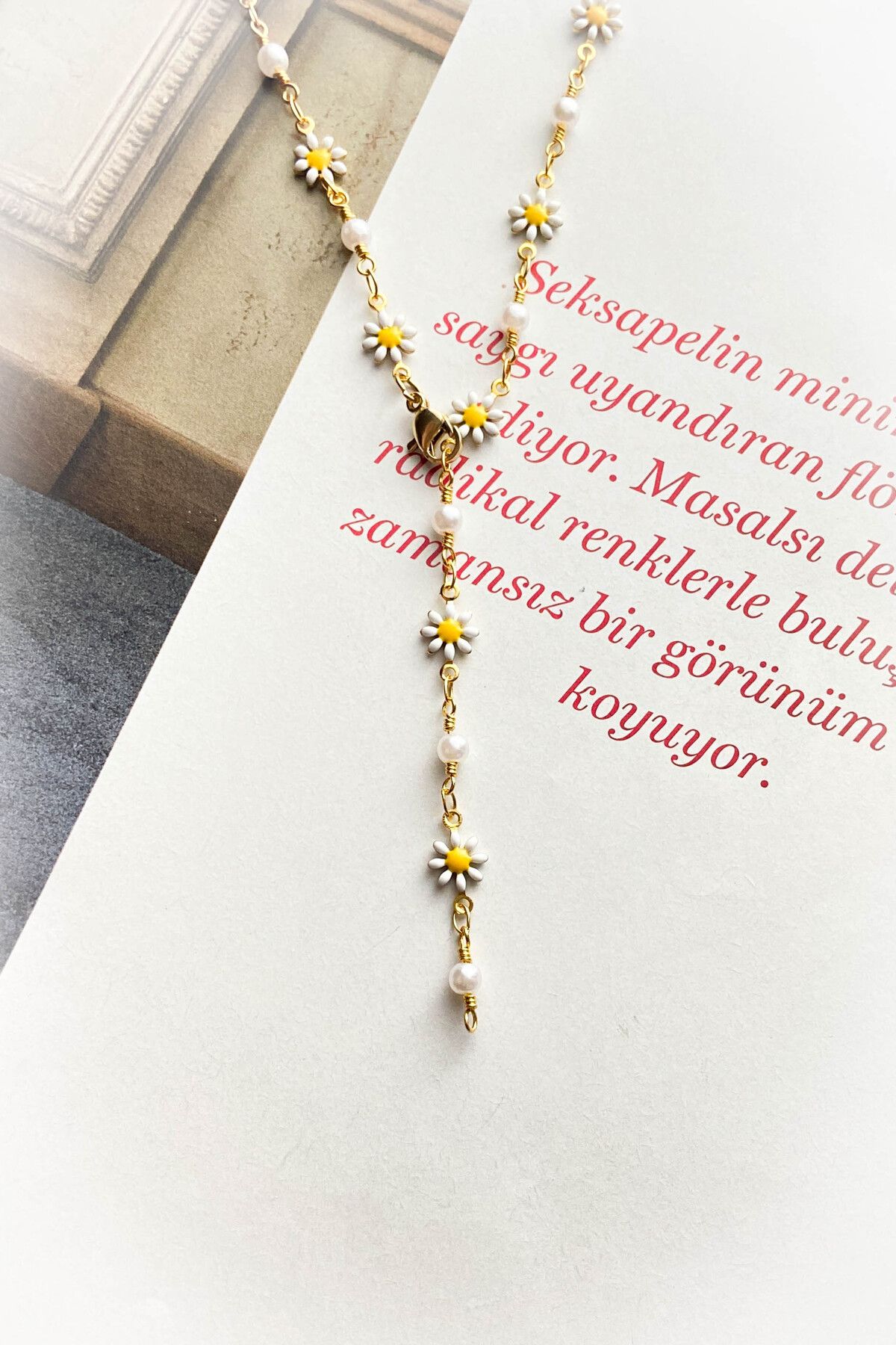roshel Çelik Y Kolye Taşlı Kalp,Kelebek ve Deniz Kabuğu Figürlü