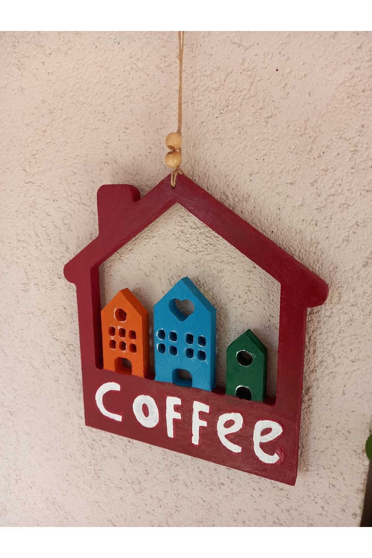 Tasarım Ev Model coffee yazılı Ahşap Pano Dekor