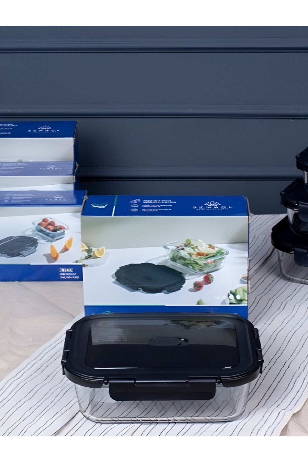ONAY HOME Freshlock Siyah Cam Dikdörtgen Saklama Kabı 600 ml - 107