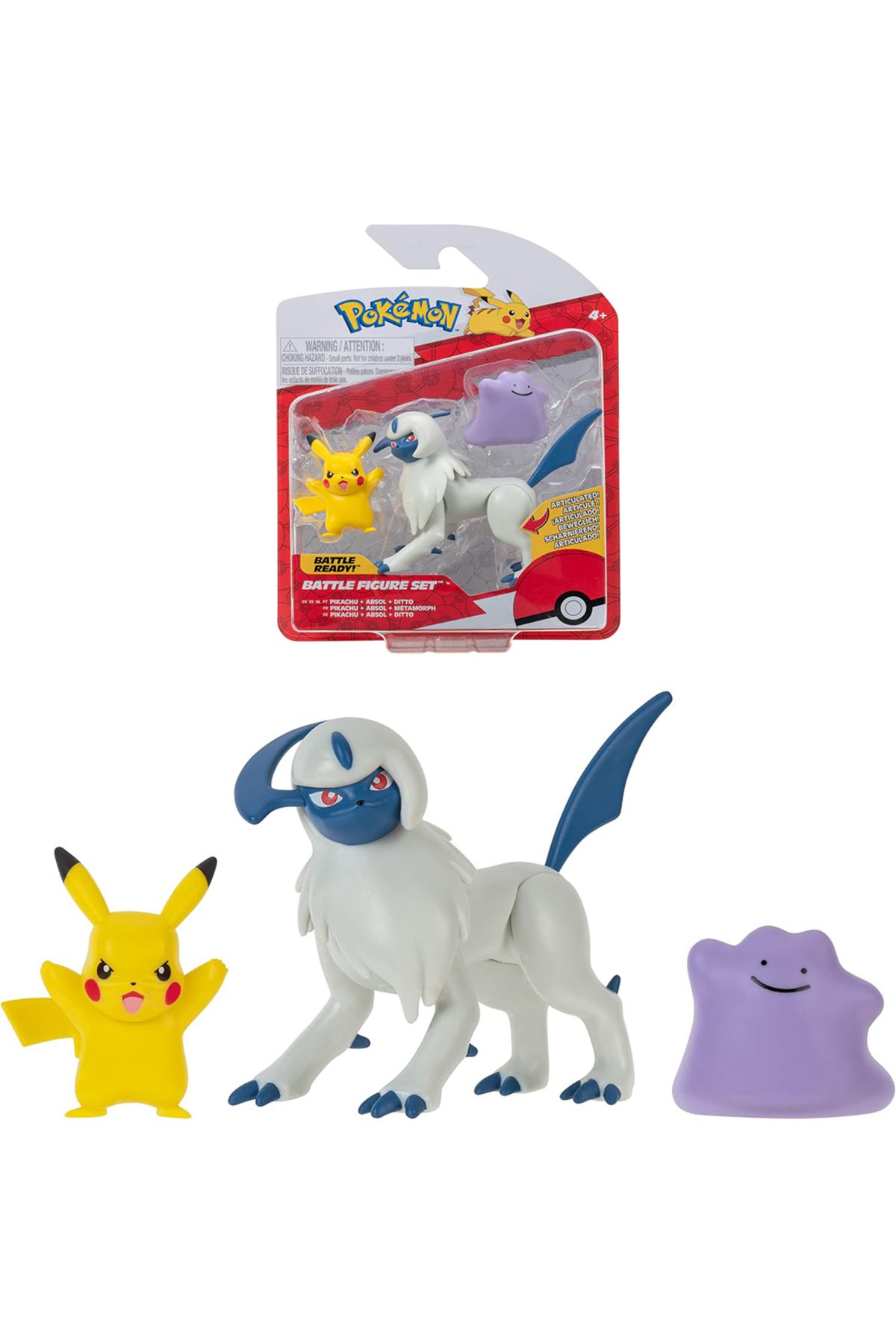 Pokemon Battle Figure Set - Pikachu, Ditto, Geckarbor, Resmi Figür Seti Orijinal