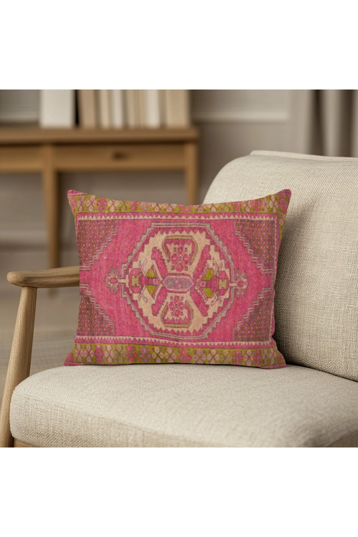 TURKISHRUG KINGDOM Renkli Bohem Patchwork Kırlent Kılıfı Kare