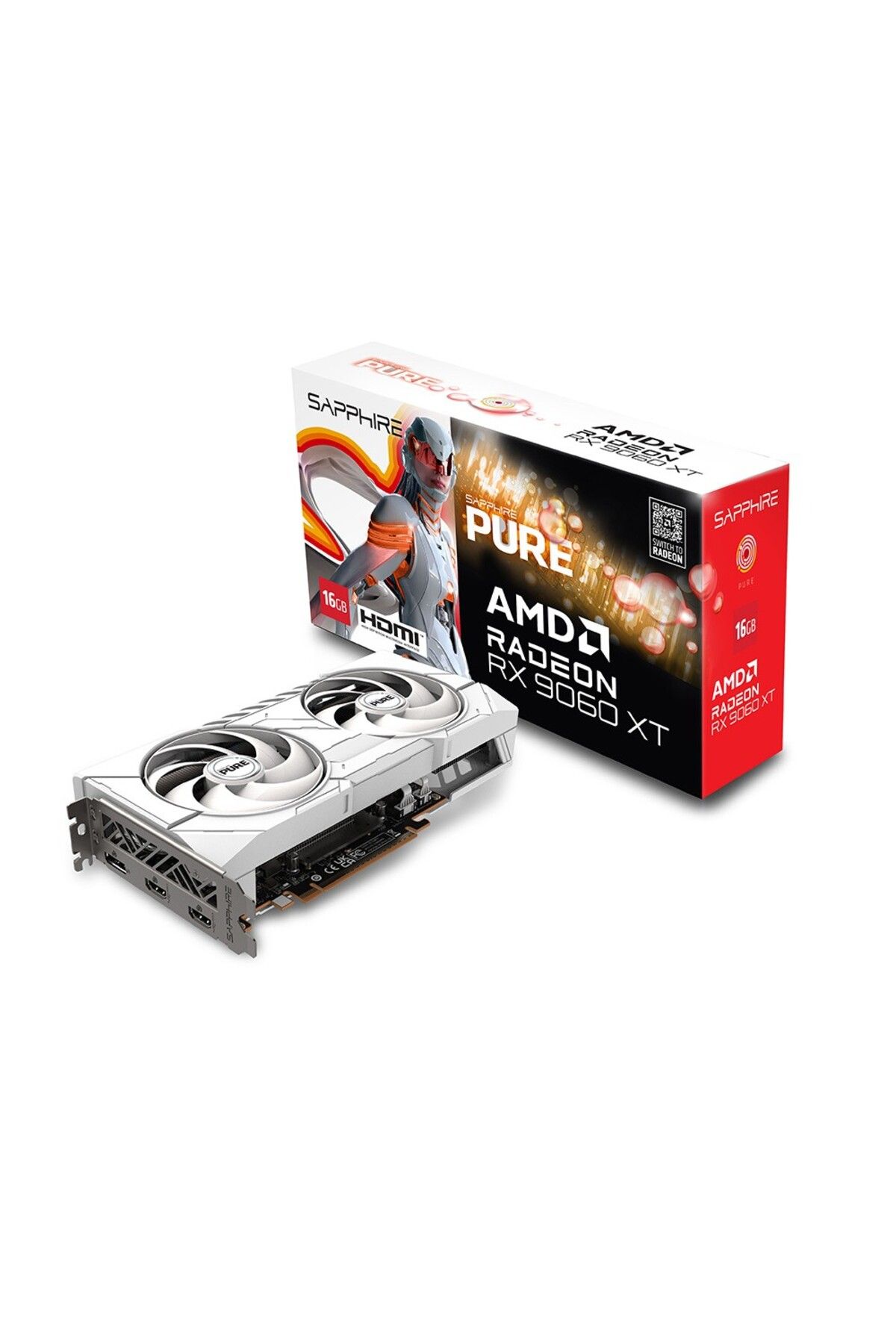 SAPPHIRE Radeon RX9060 XT PURE+ 16GB GDDR6 128Bit FSR 4 AMD Ekran Kartı-11350-02-20G