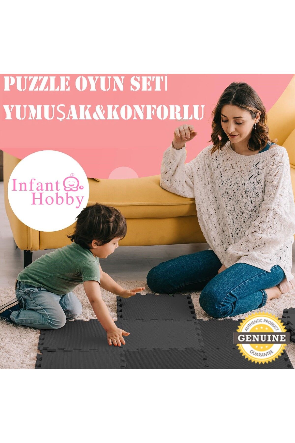 İnfant Hobby İnfant Hooby Premium Puzzle Köpük Karo Oyun Matı Seti 33x33x12 mm (1 ADET)