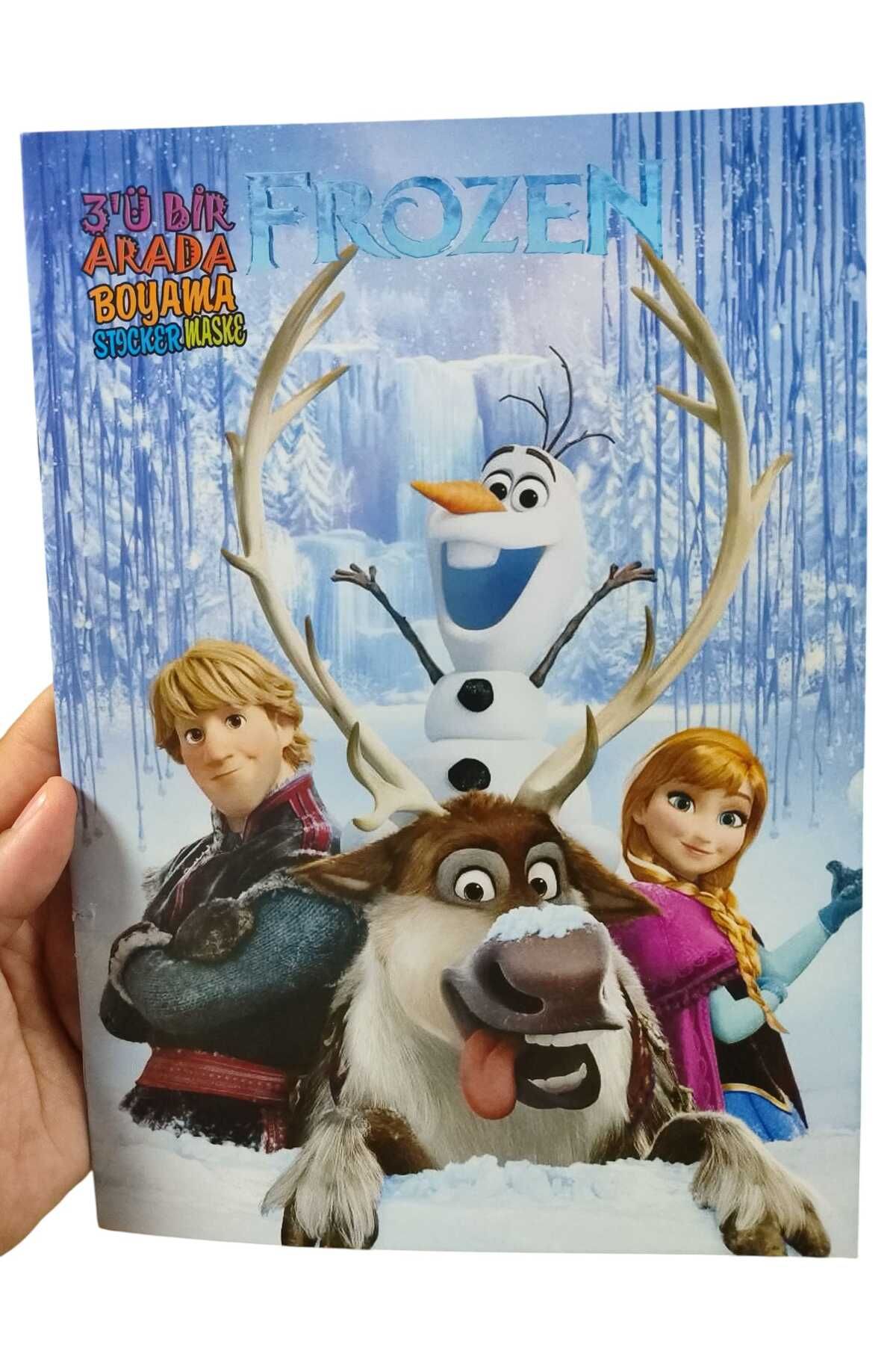 EmrahGültekin Stickerlı Boyama Kitabı 16 Karakterli Boyama Kitabı ve Sticker Ve Frozen Maskesi