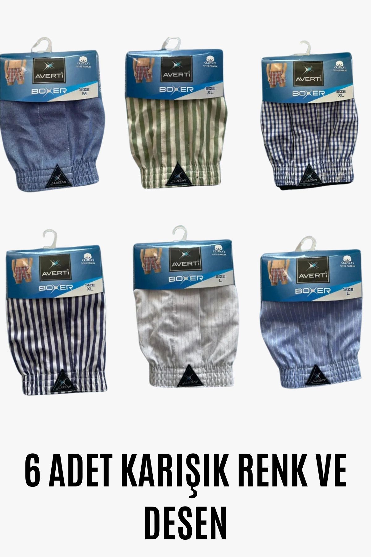 hazelin Erkek 6'Lı Gömlek Desen %100 Pamuk Poplin Boxer HZL25S-AV01