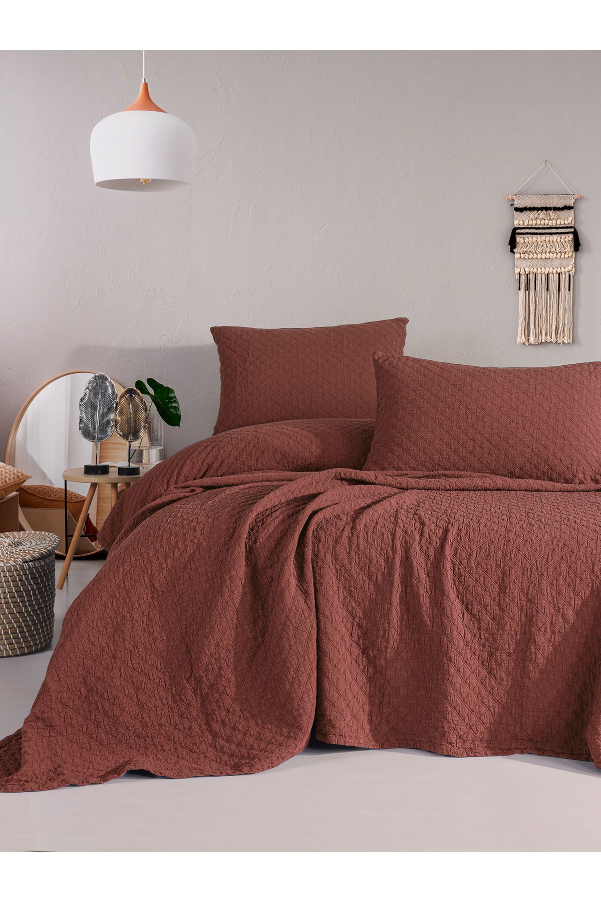 BED LİNE-Cambridge Bedspread Set Double Size with Tile Box 2