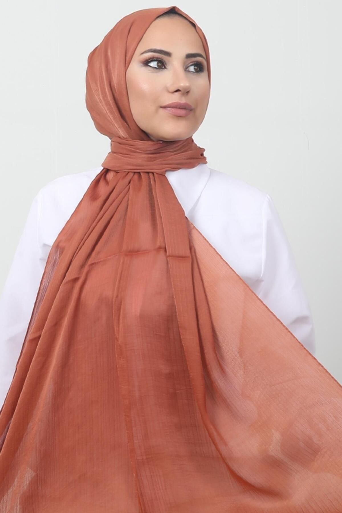 giz astore İnci Saten Şal Kiremit