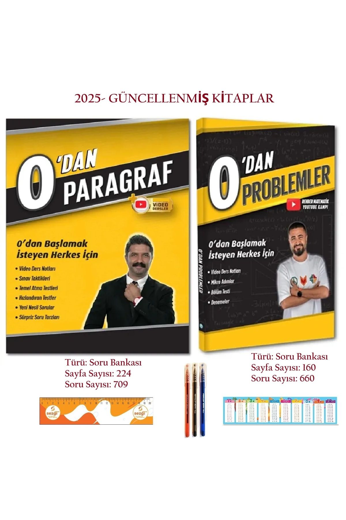 REHBER MATEMATİK YAYINLARI 0'dan Paragraf ve 0'dan problemler İle Sezgistore Cetvel Ayracı+Kalem