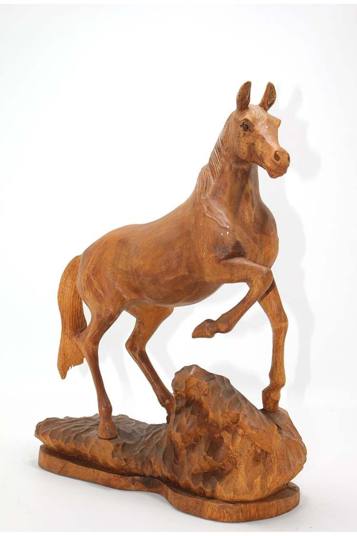 alsepeteavm Ahşap Maun Ağacı At Figürü 42 Cm