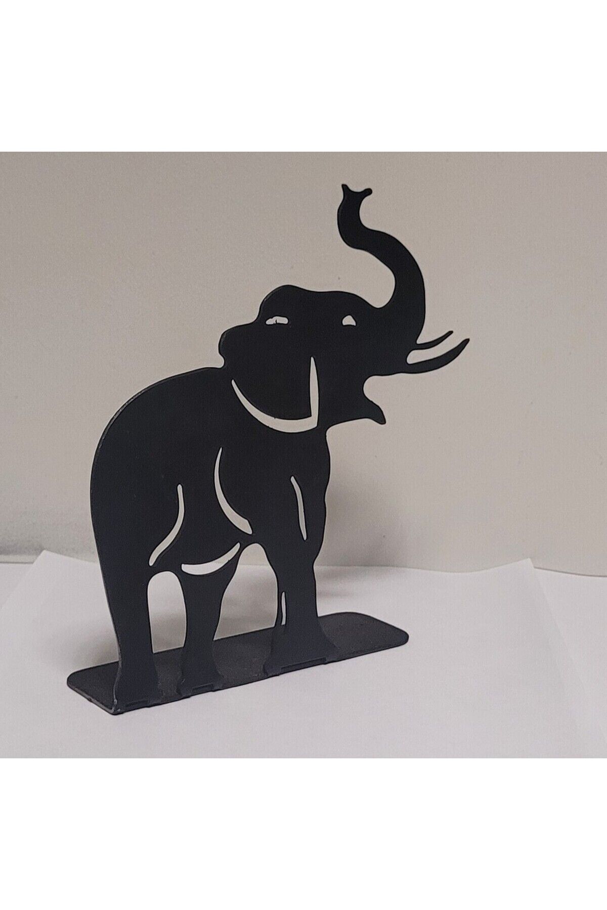 STE Hortum Yukarı – Metal Fil Masa Figürü (17 x 16,5 x 4,3 cm)