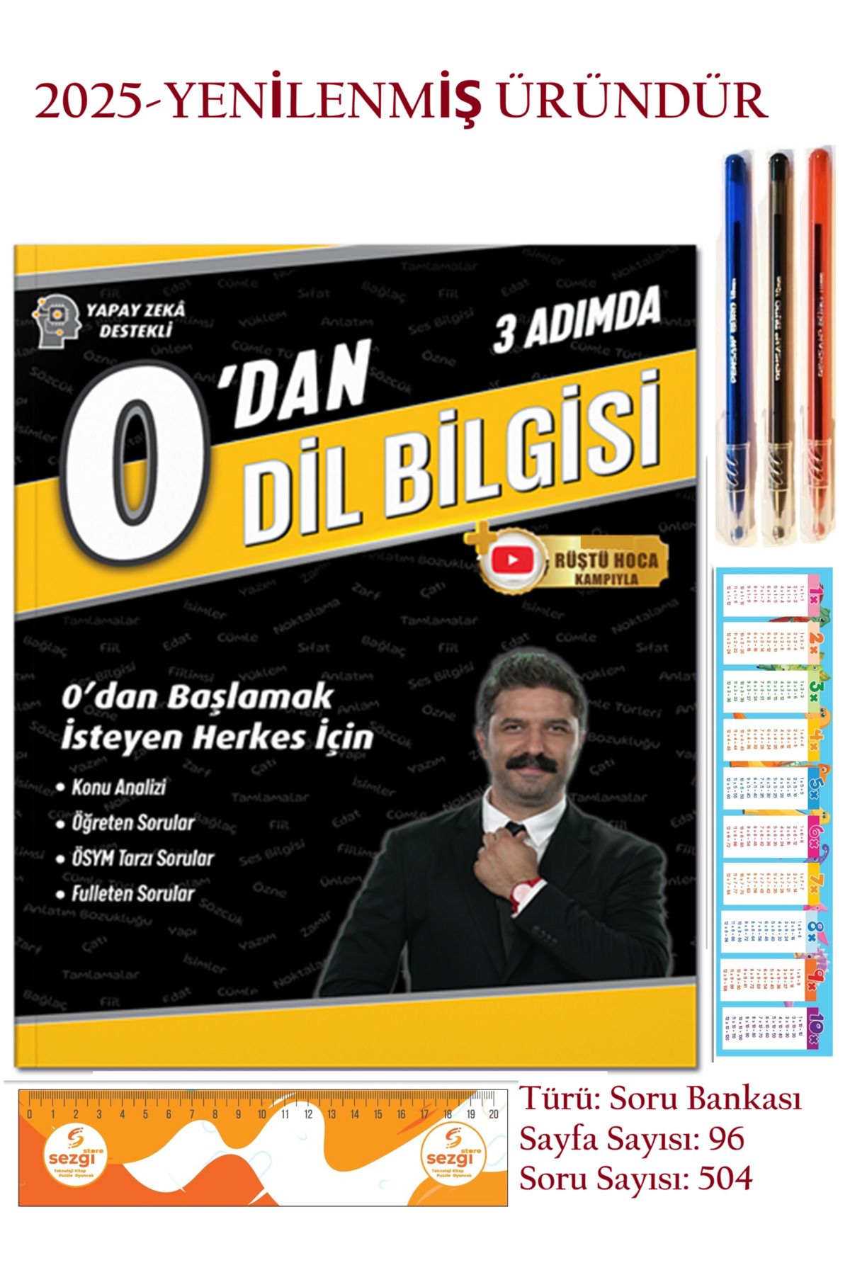 Tonguç Yayınları 0'dan Dil Bilgisi (2025-2026) ve Sezgistore Kitap Ayracı+Tükenmez Kalem Hediye..!