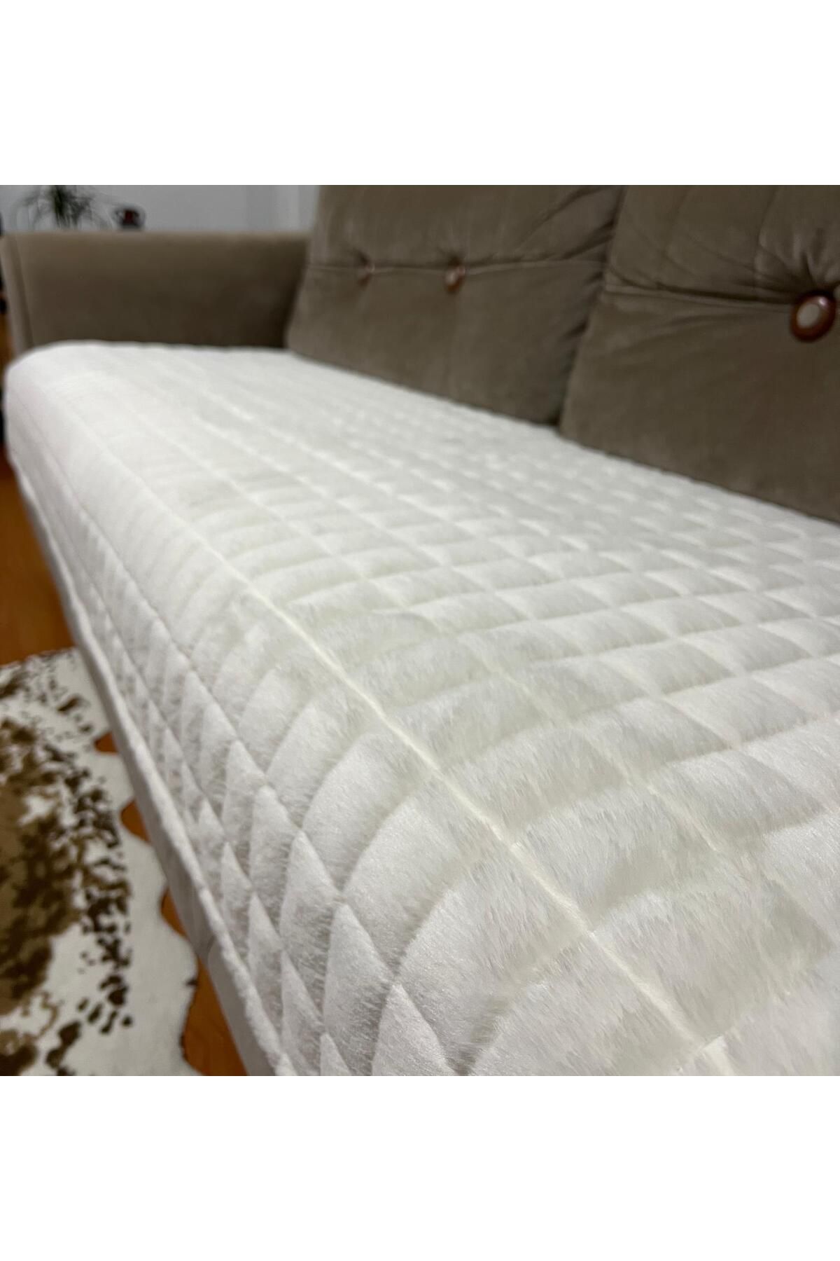 DECORA CASA HOME COLLECTİON Puffy Bubble Tüy Kaymaz Taban Çekyat Koltuk Örtüsü 75x185