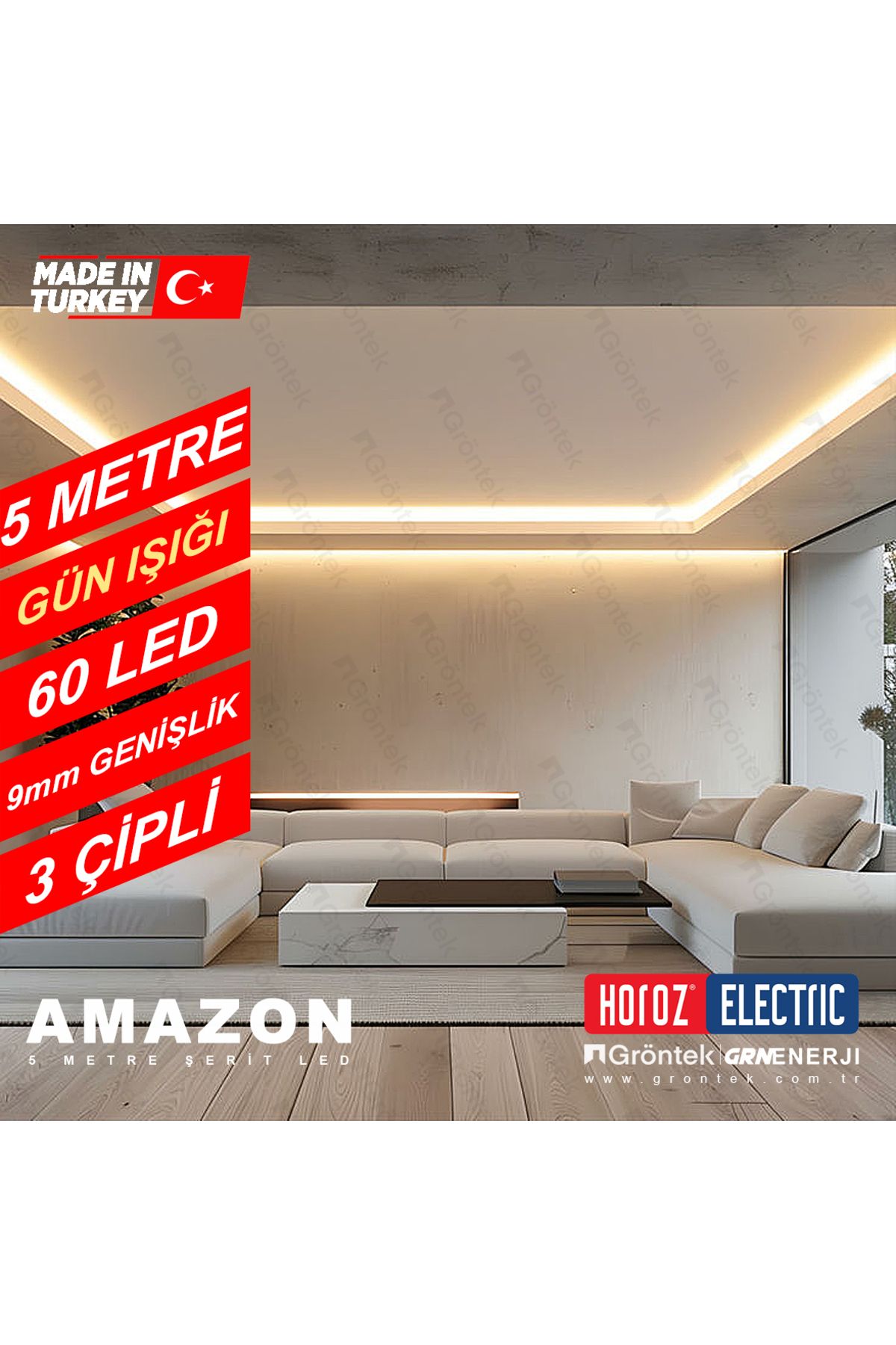 Horoz Elektrik 5 METRE GÜN IŞIĞI ŞERİT LED (TRAFOSUZ)