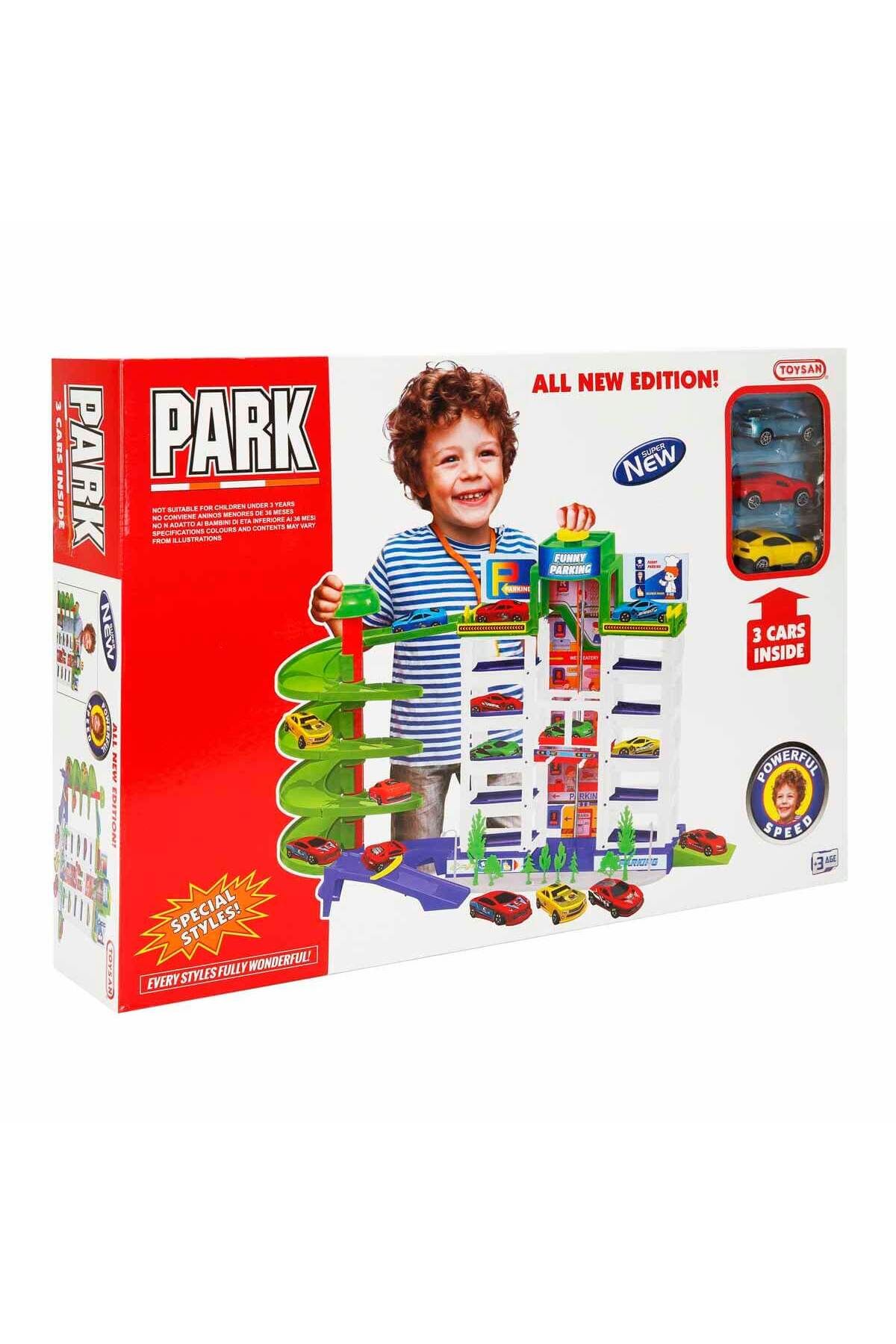 Toysan Oyuncak Asansörlü Garaj Seti TOY-41 3'lü Arabalı Garaj Seti