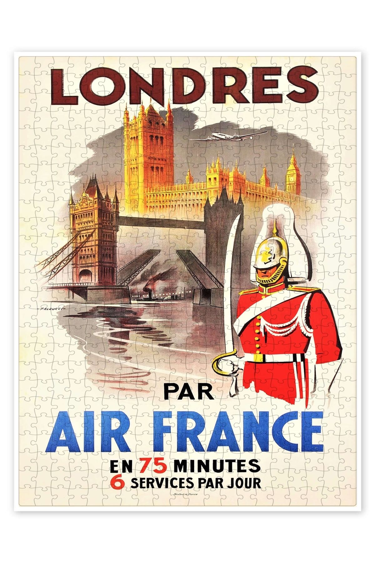 Jeronkarji Londra Air France (Fransızca) 500 Parça Puzzle Yapboz Şehir Manzara Temalı Hobilik