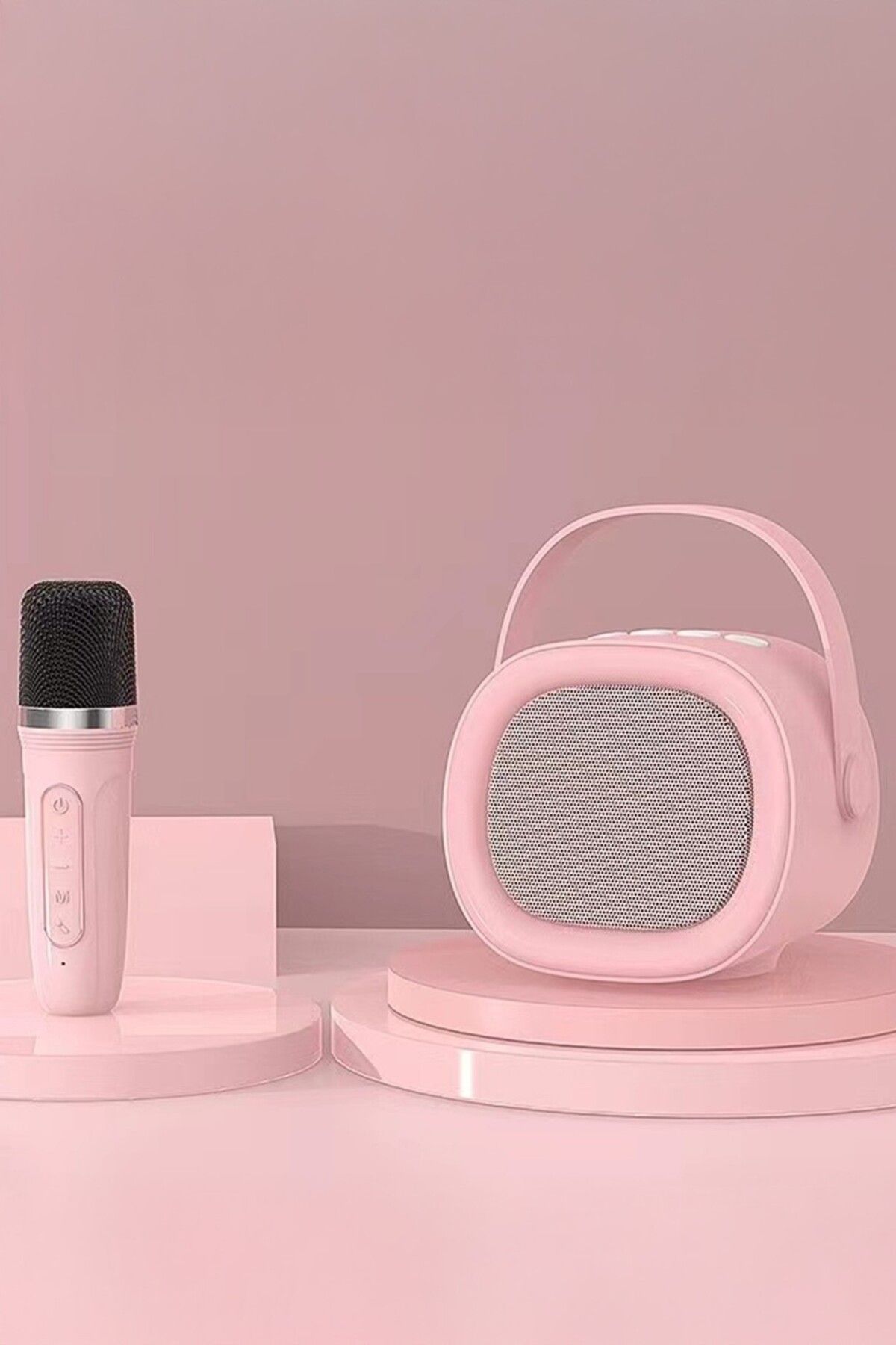 Miniso Mikrofon ve Kablosuz Hoparlör Set Model:A16 (Pembe)