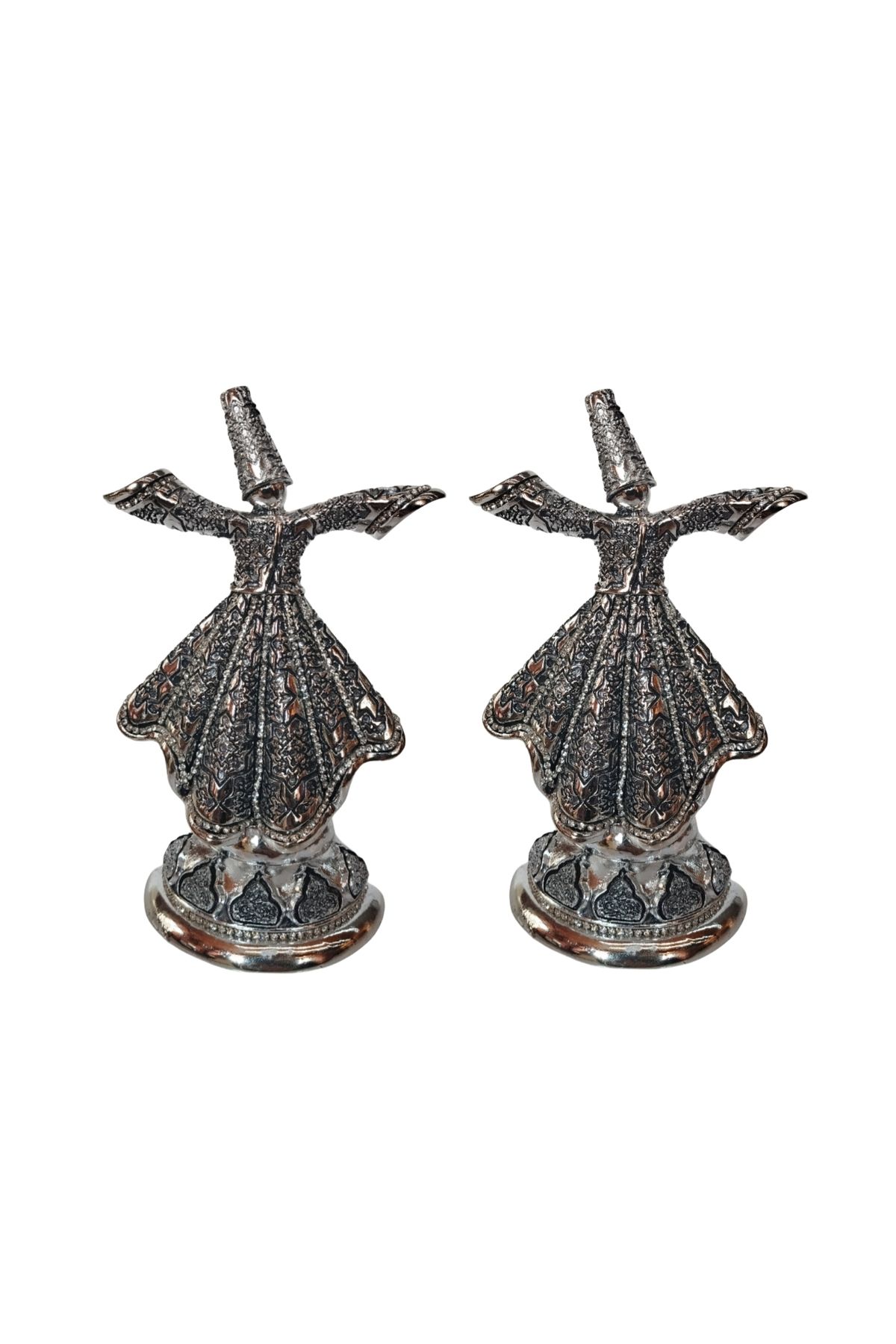 Ats Art Dekoratif İkili Semazen Set Gümüş Detaylı 20 cm