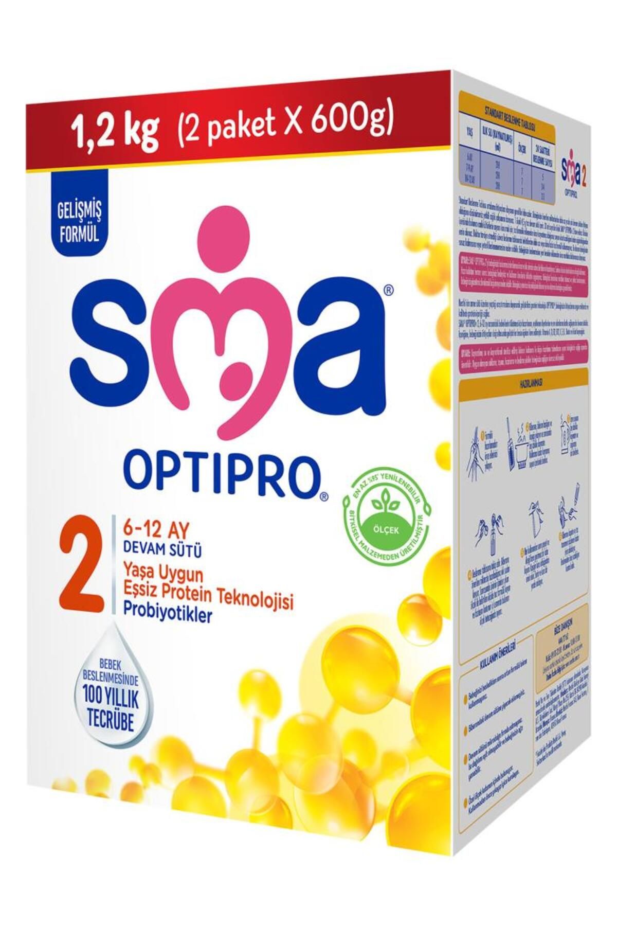 Kanonik Education SMA Optipro Probiyotik 2 Bebek Devam Sütü 6-12 Ay 1200 Gr