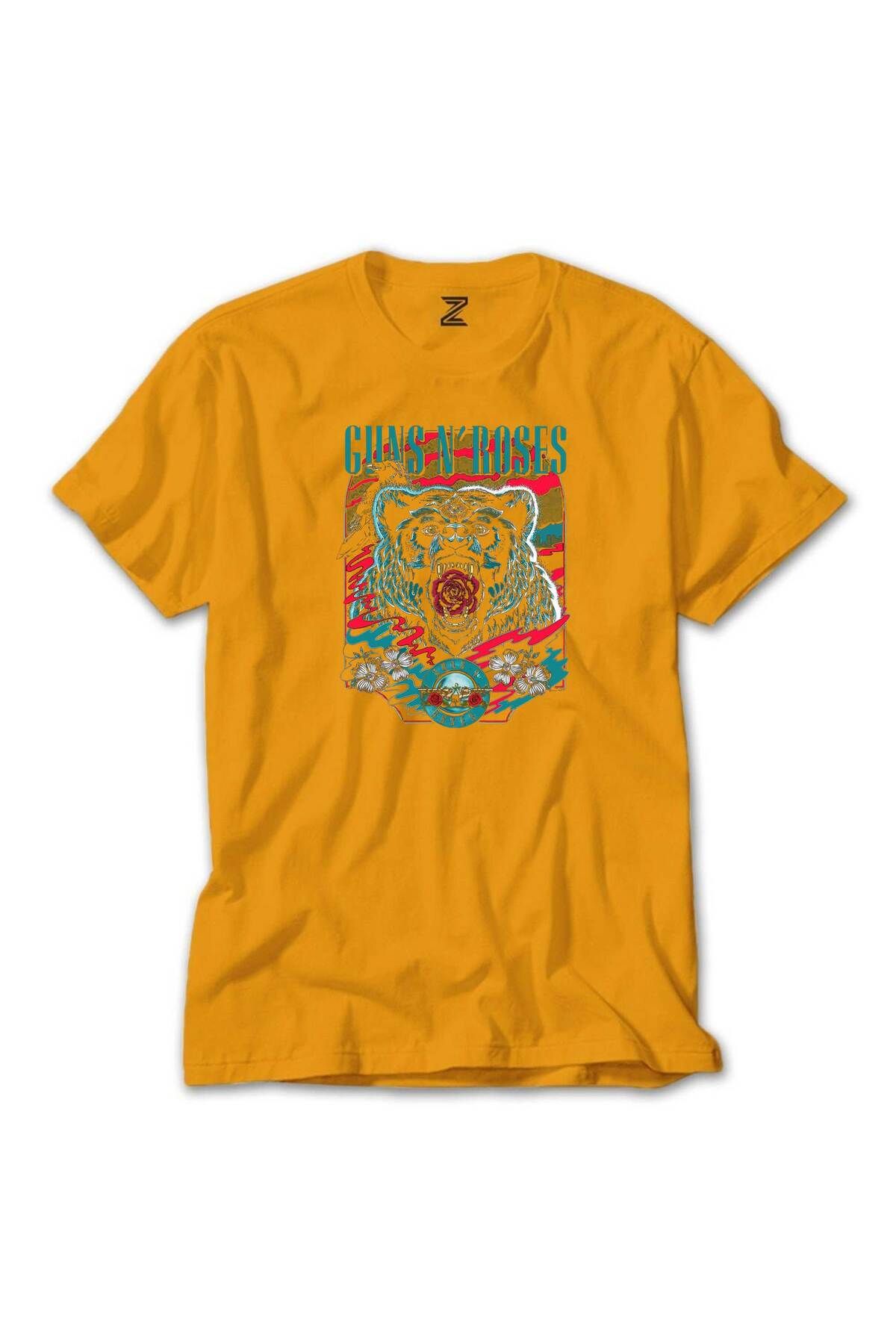 Z zepplin Guns N Roses Bear Sarı Tişört