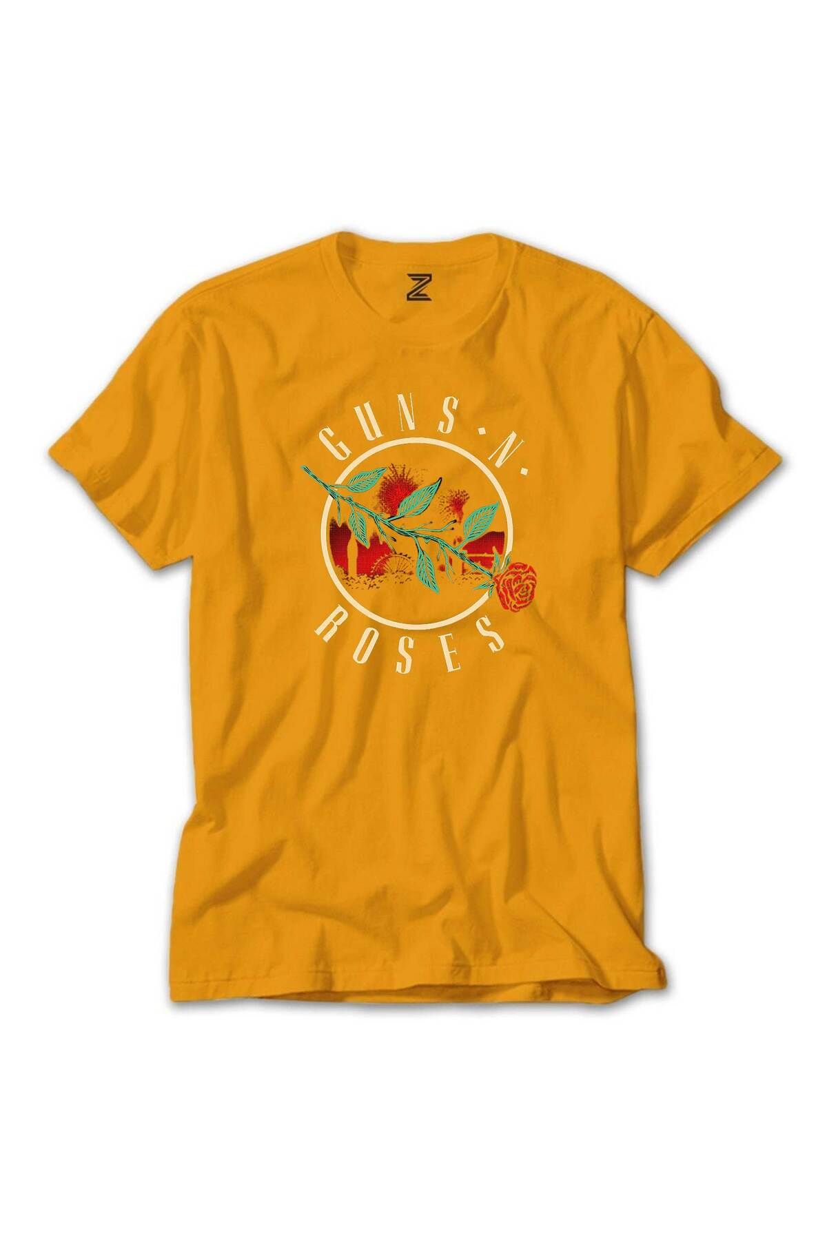 Z zepplin Guns N Roses Logo 2 Sarı Tişört