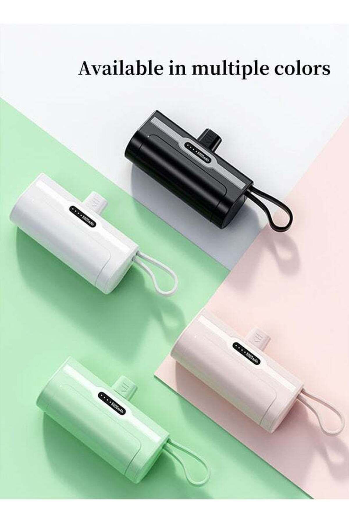 fulina-Mini Power Bank,5000mah Large Capacity,fast Charging,built-in Interface,with Hidden Bracket,pink 1