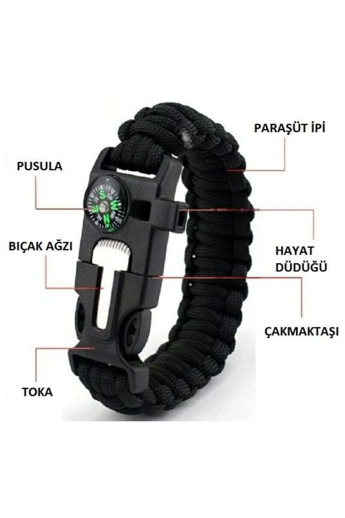 swilex Survival Kamp Bileklik Düdük Çok Amaçlı