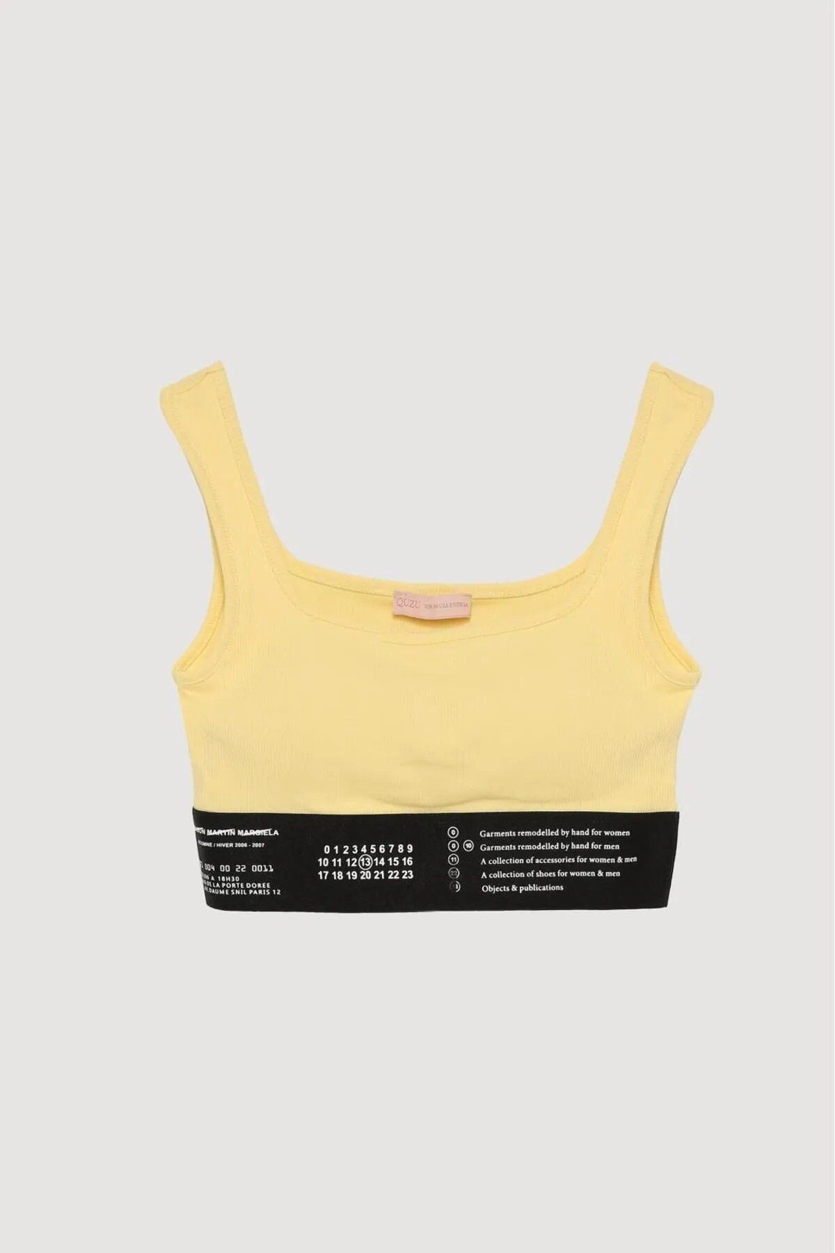 Quzu Lastik Detaylı Crop Top Atlet