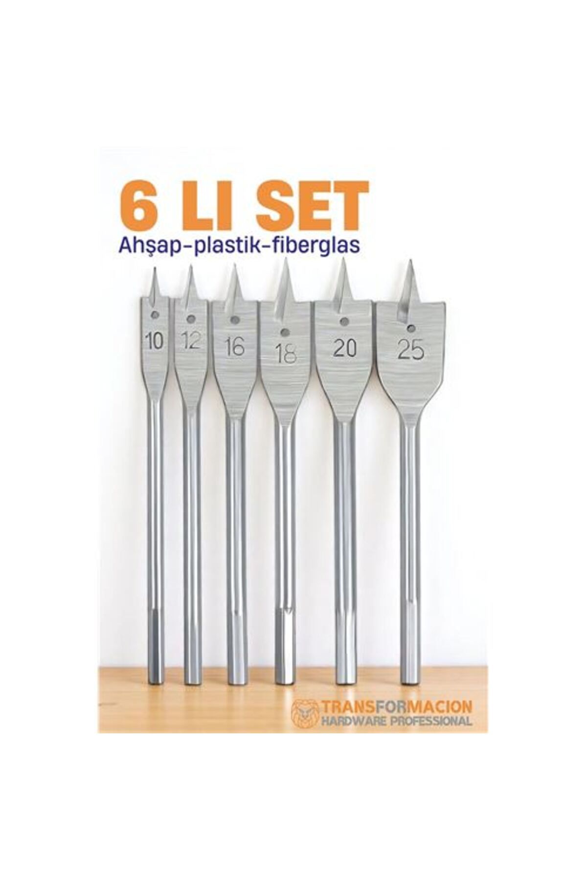 Findit Ahşap Yaprak Matkap Ucu Seti - Plastik Fiberglas Ahşap Delik Açma Panç Seti