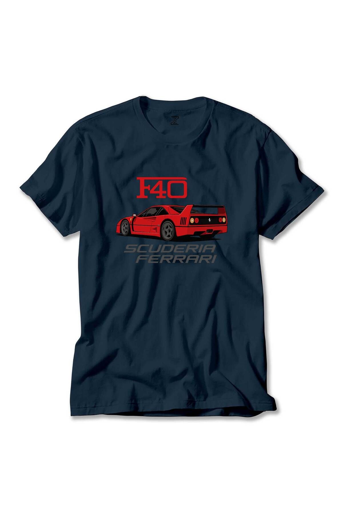 Z zepplin Ferari F40 Lacivert Tişört