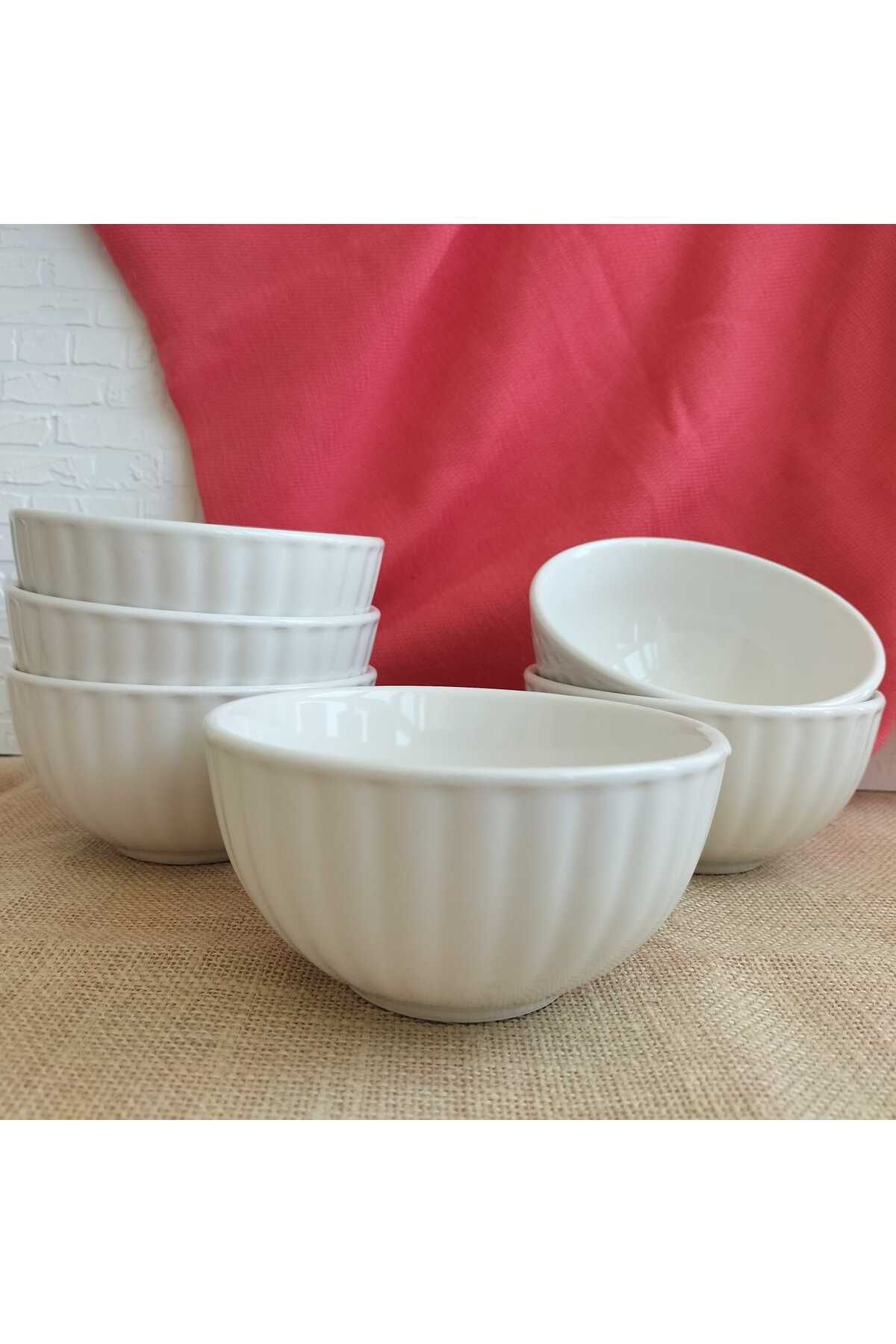 SERANO Çorba Kasesi Beyaz 12 cm 6 Adet,Çerezlik,Sunumluk,Dondurma Kasesi,Salata Kasesi