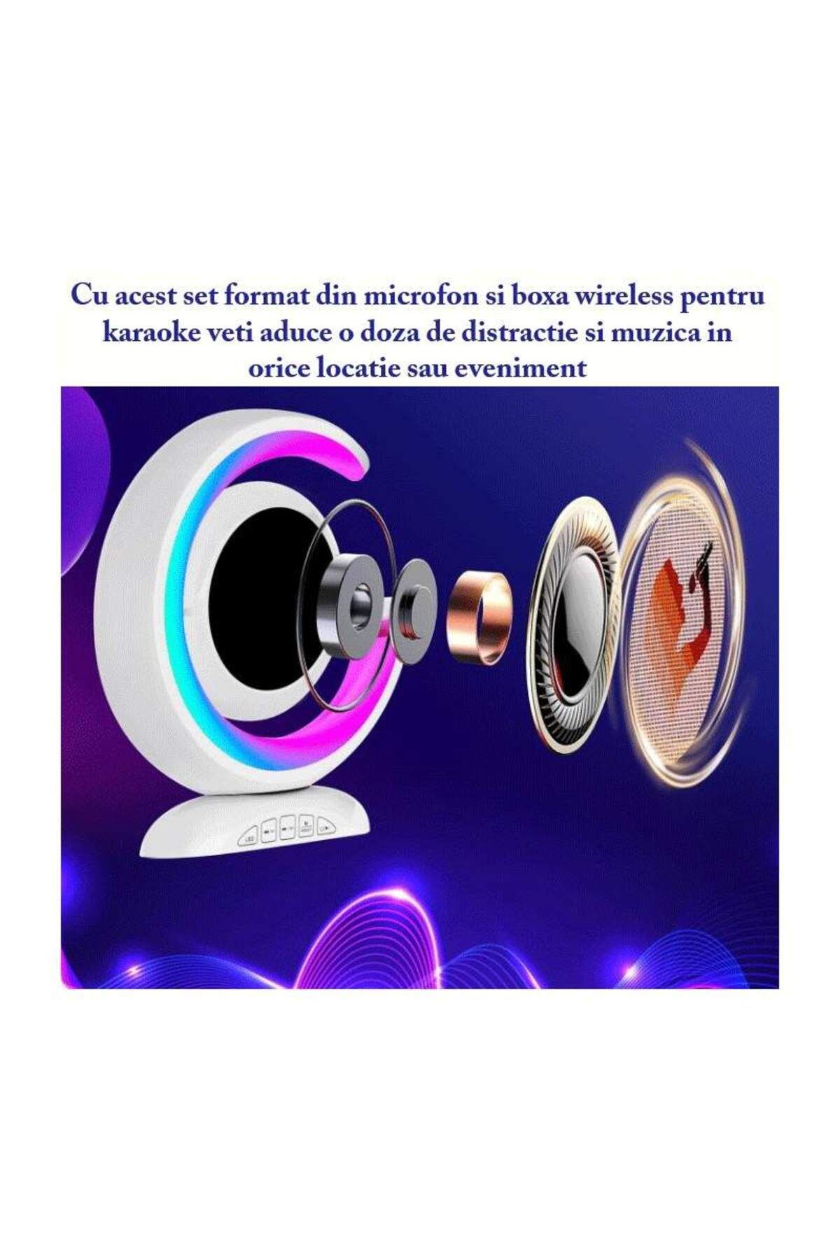 SIKS-Complete Set of SIKS Smart Microphone and Wireless Speaker Station for Karaoke with RGB Led Light 3