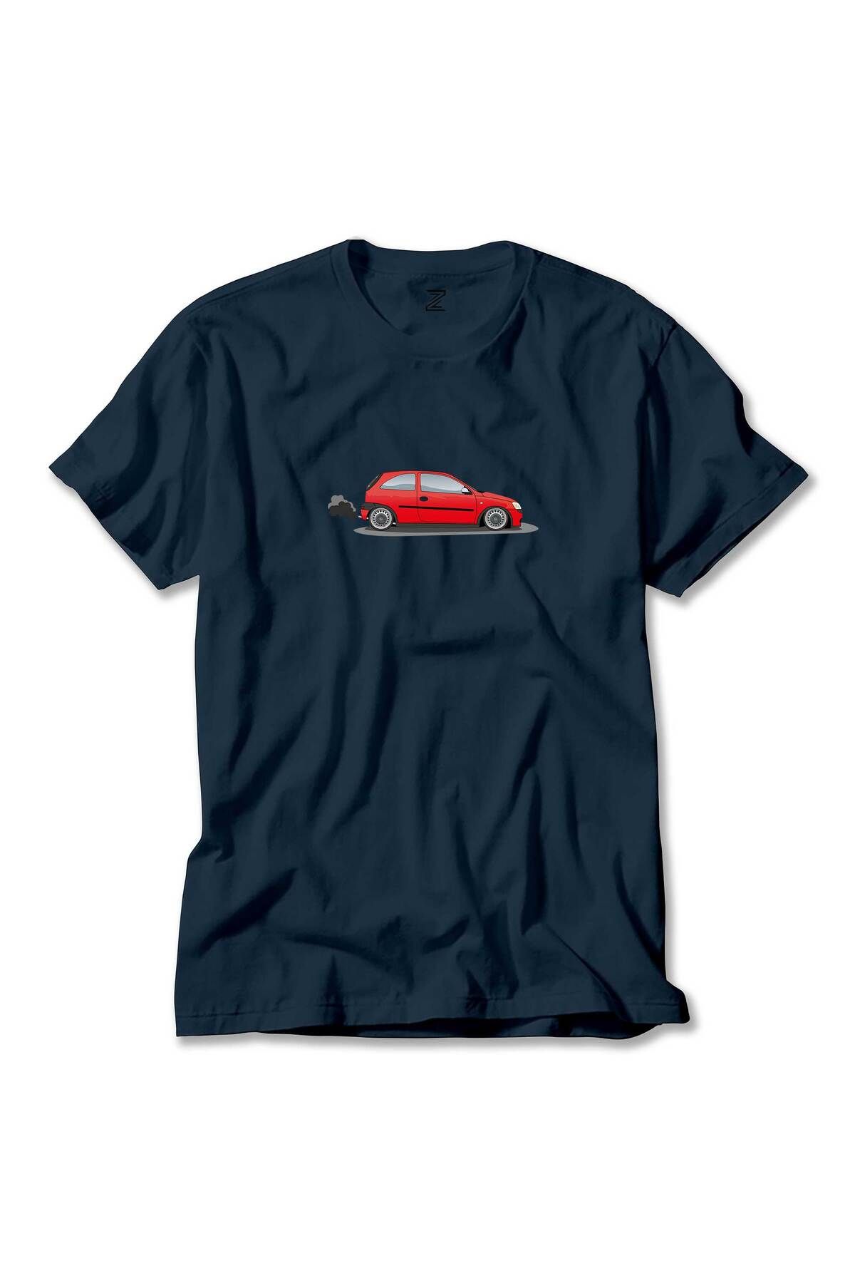 Z zepplin Opel Corsa Red Lacivert Tişört