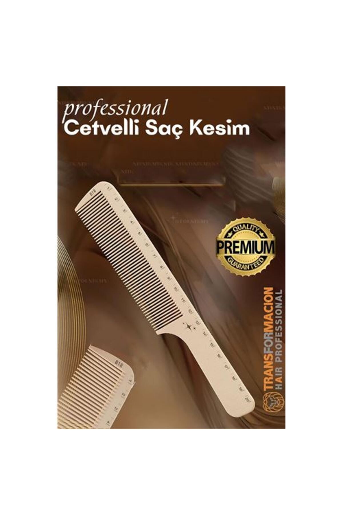 Findit Cetvelli Saç Kesim Tarağı - Berber Kuaför Saç Kesim Tarağı Profesyonel