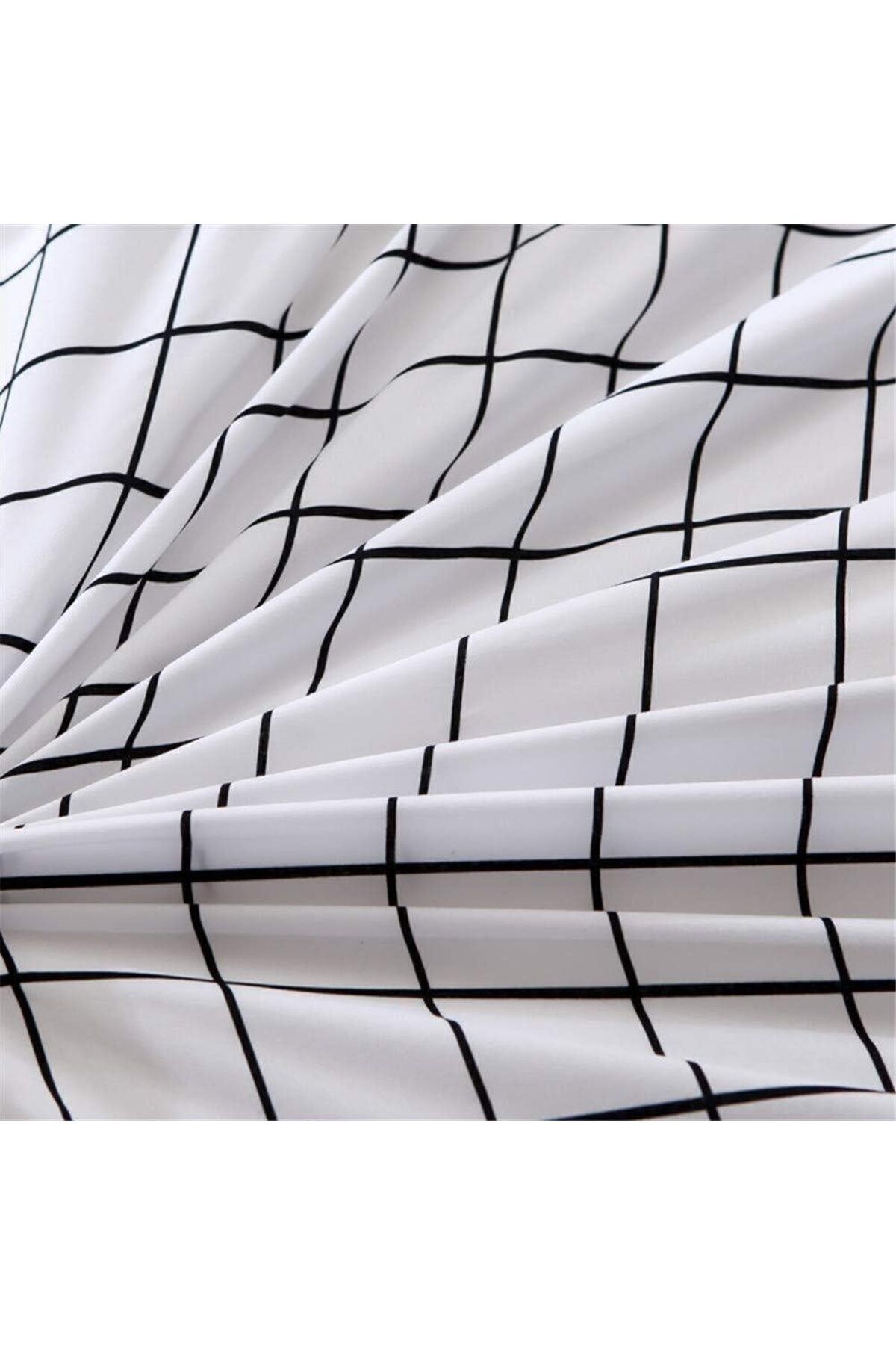 Saharaz-4 Pcs Simple White Grid Cover Sheet Set,Soft Bedding Set For Home,with 2 Matching Pillow Case 4