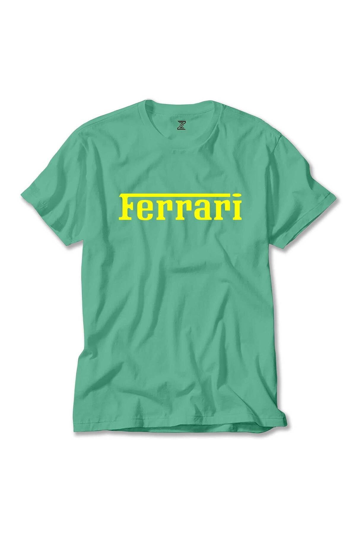 Z zepplin Ferari Gold Text Yeşil Tişört