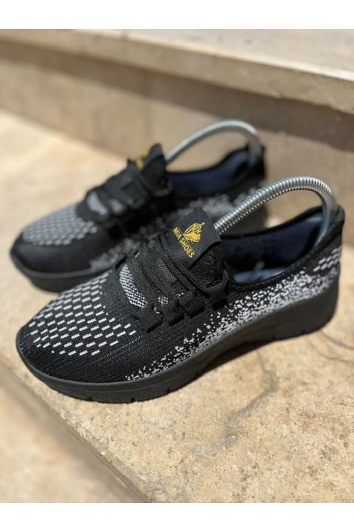 SporFit Shoes Kadın Siyah Renk Triko Yazlık Rahat Günlük Ayakkabı