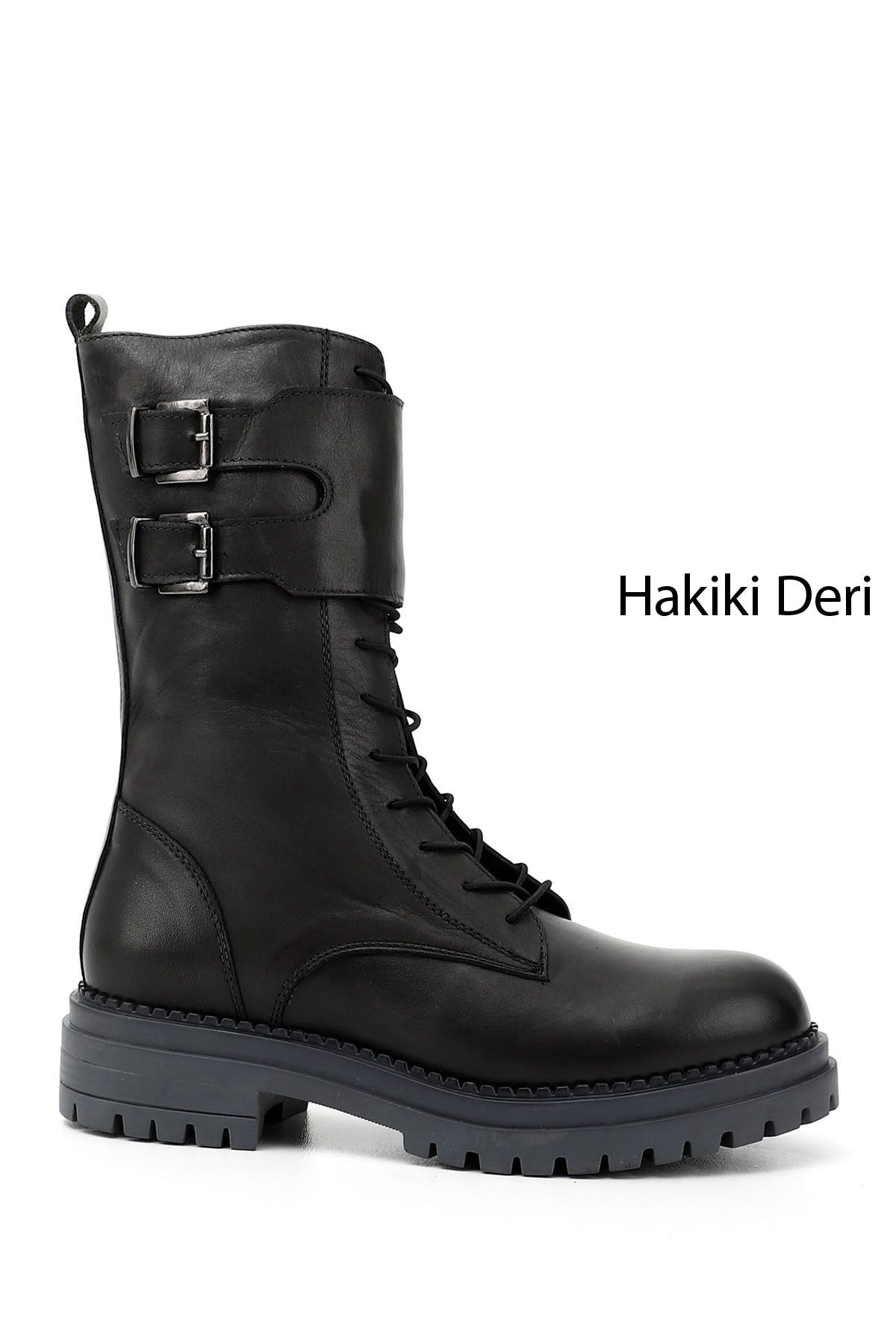 GÖNDERİ(R) Kadın / Kız Gri Fermuarlı Hakiki Deri Postal Bot