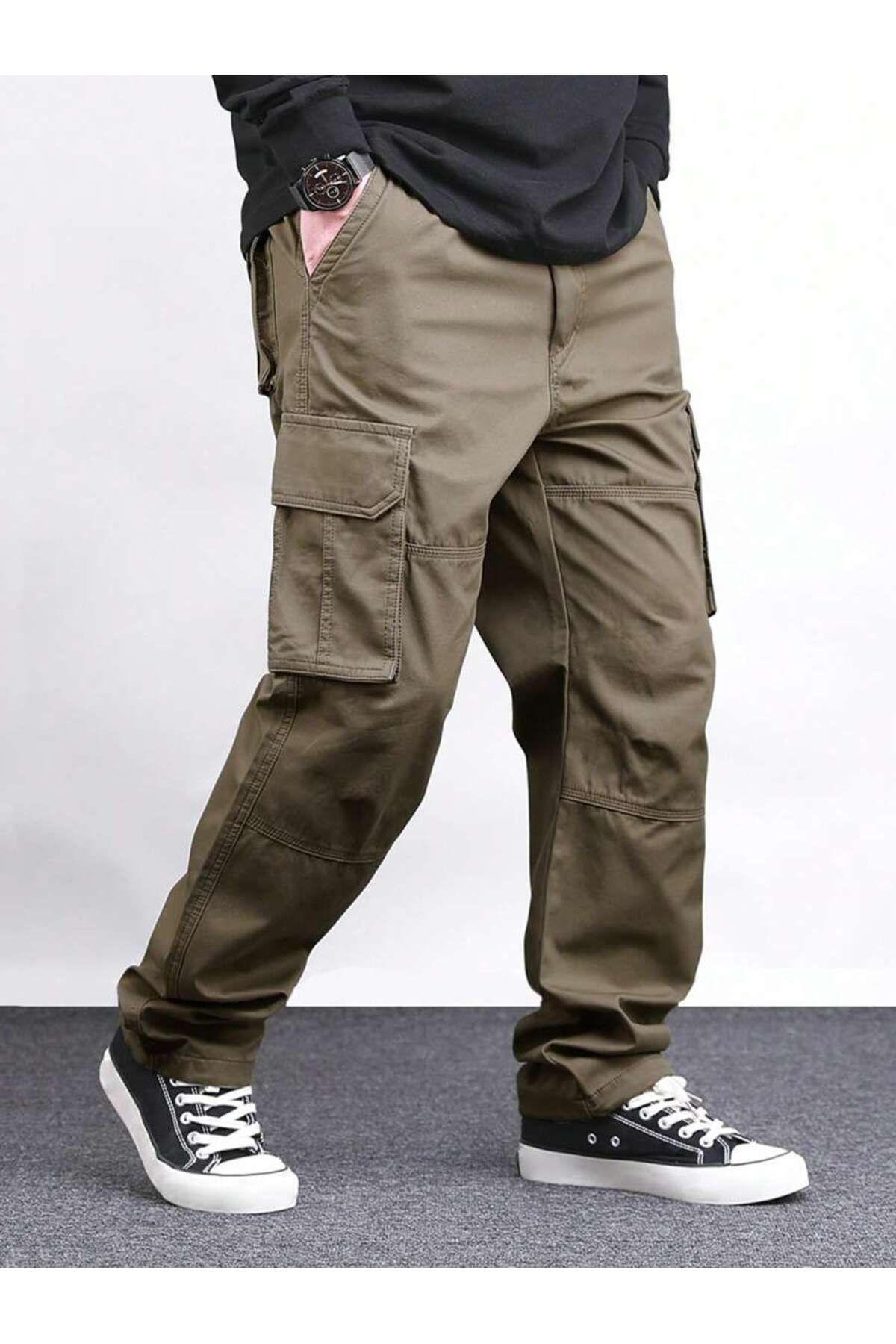 WKM Erkek Kargo Cepli Gabardin Baggy Pantolon